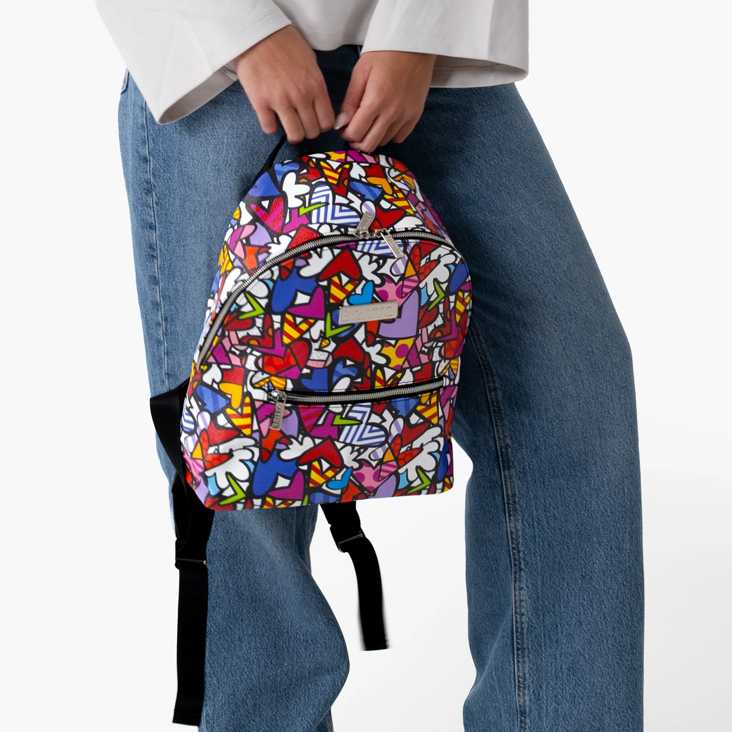 Alive Colorful Hearts Britto Eco Leather Small Backpack - Image 5