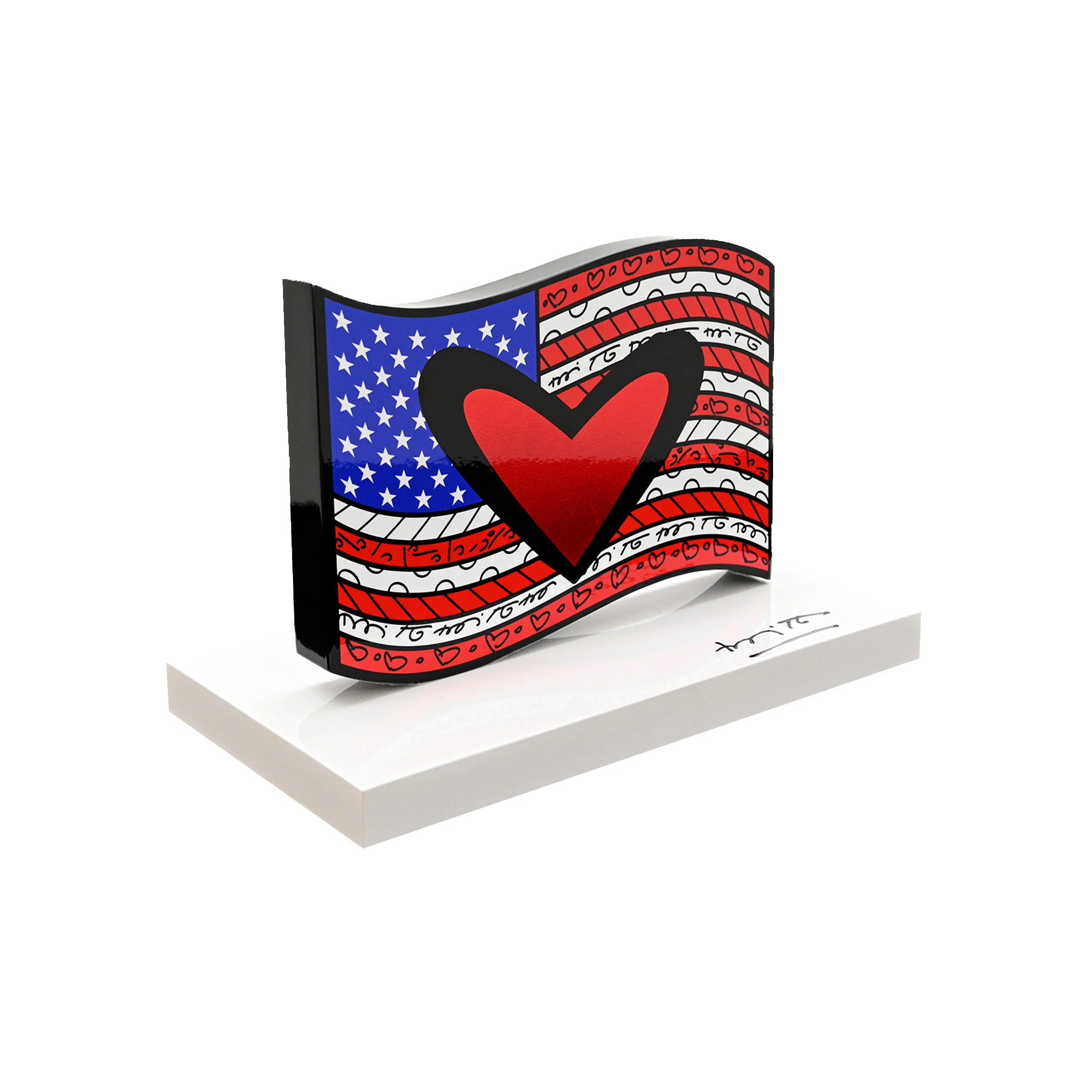 American Flag (White Base) - Limited Edition Sculpture - Image 2