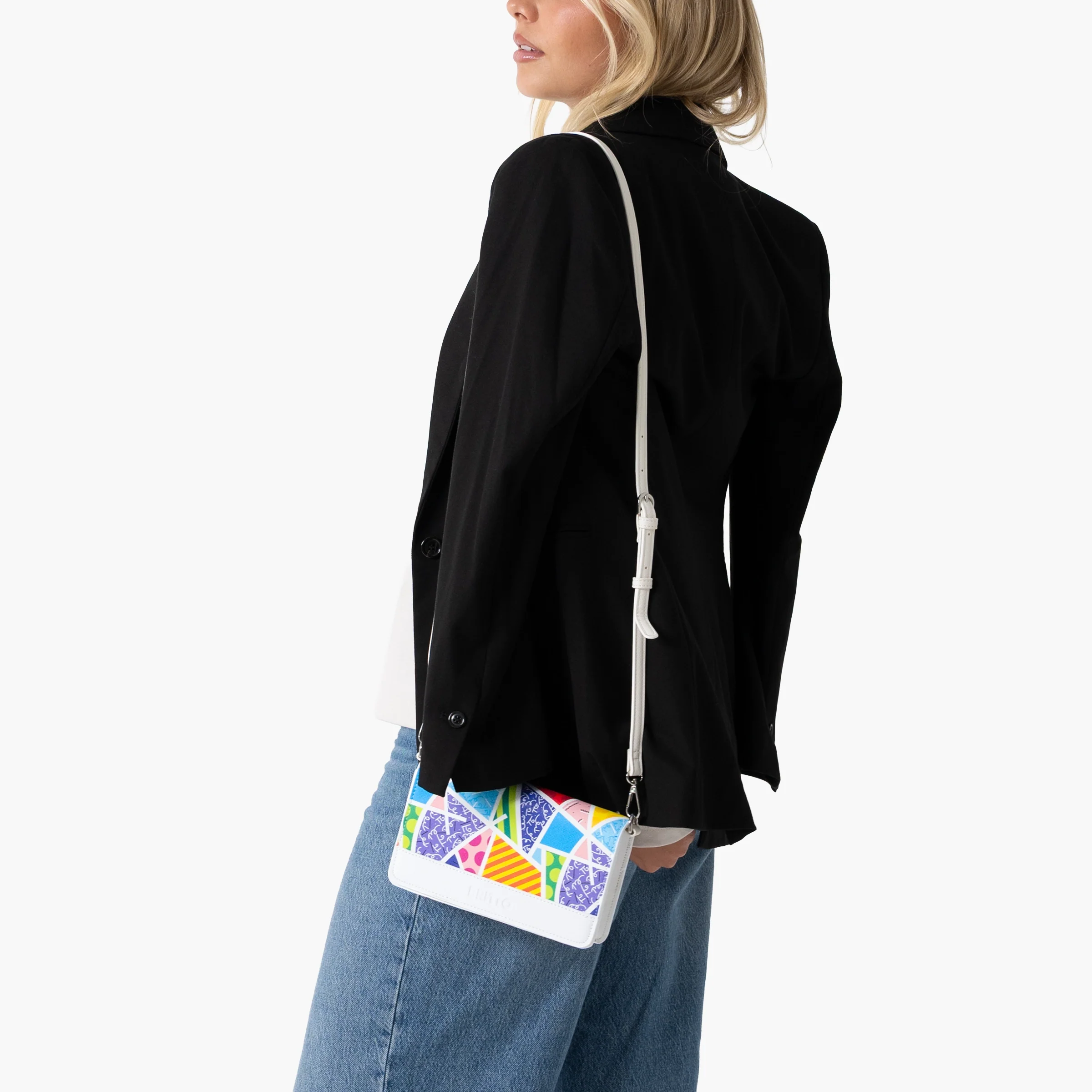 Baby Blue Landscape Britto Eco Leather Crossbody Clutch - Image 4