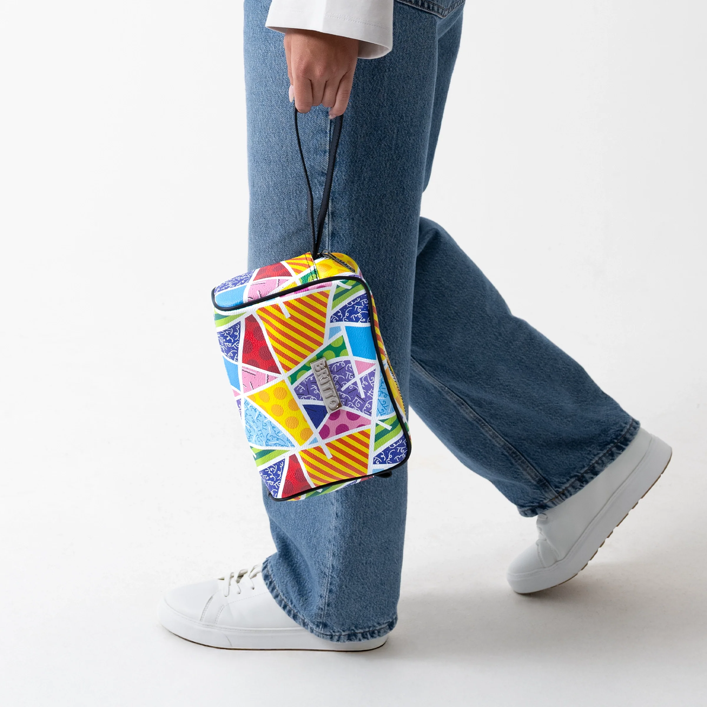 Baby Blue Landscape Britto Eco Leather Toiletry Bag - Image 6