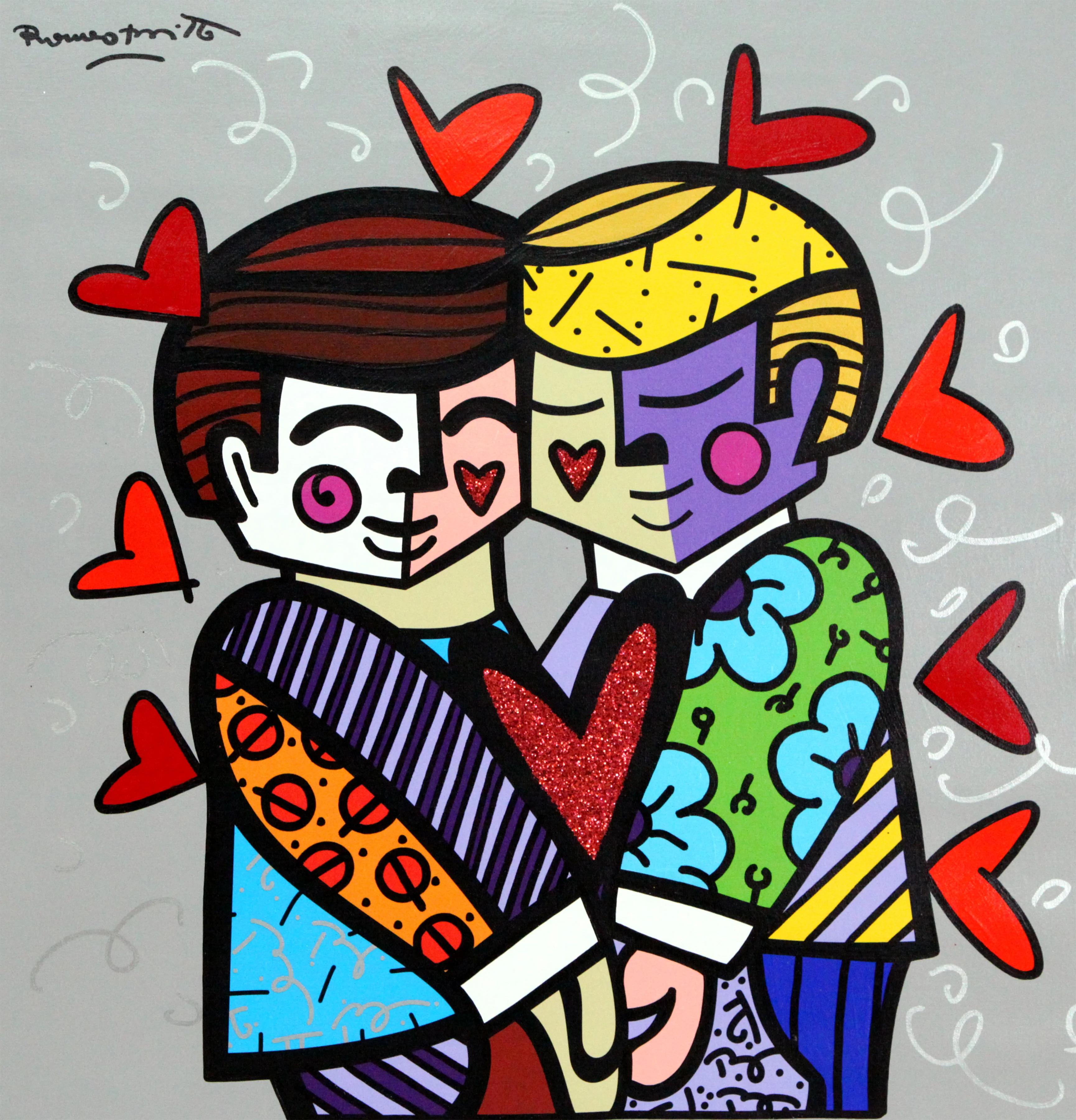 Best Friends - Mixed Media Original