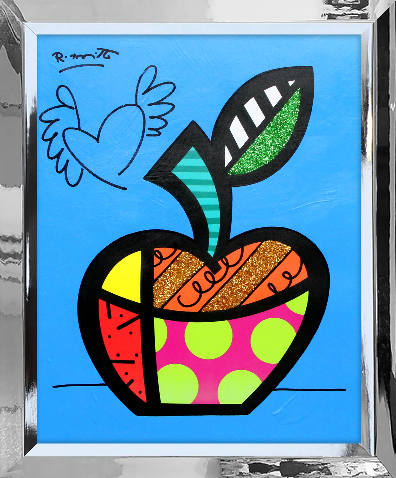 Blue Apple - Mixed Media Original - Image 2