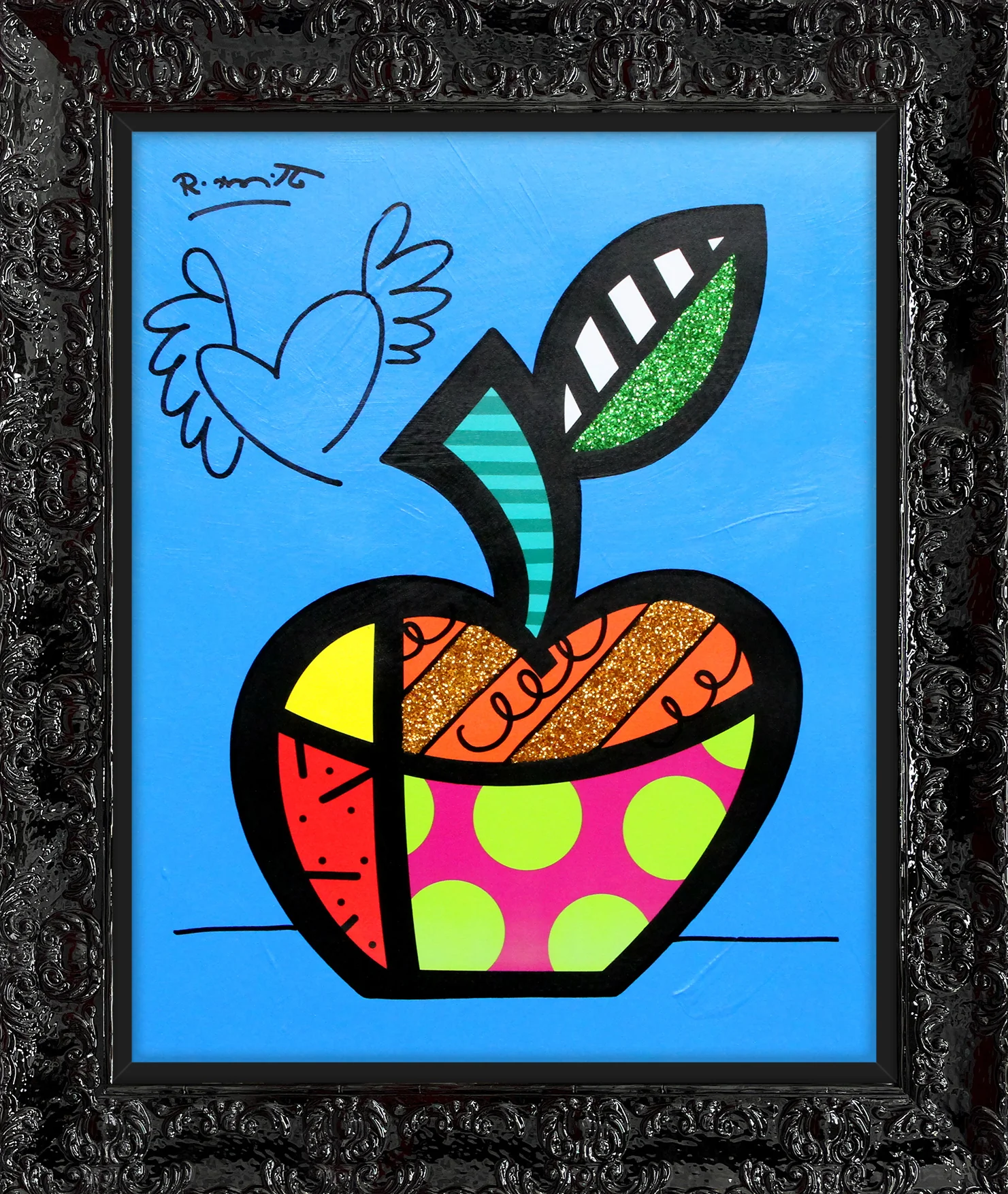 Blue Apple - Mixed Media Original - Image 7