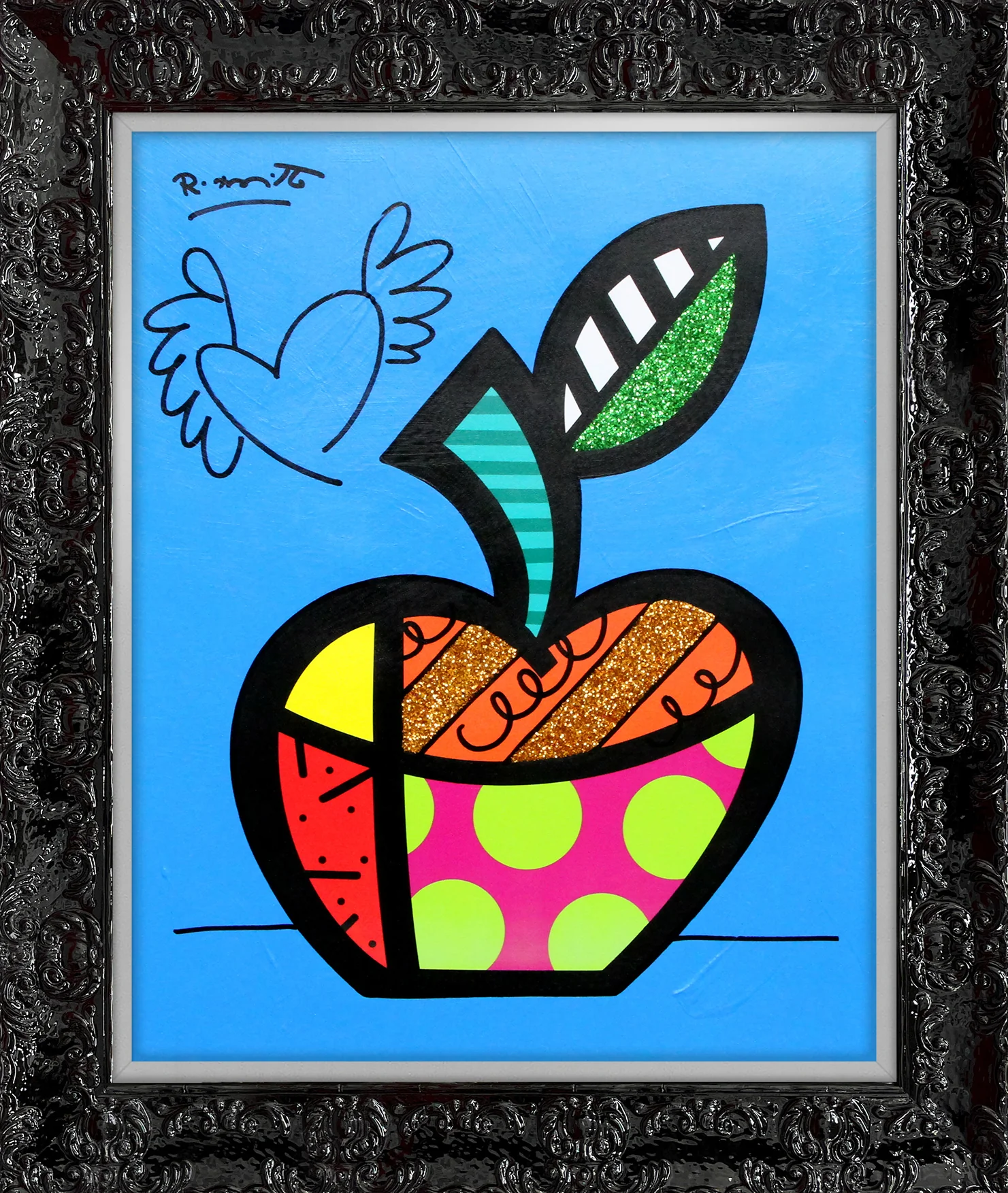 Blue Apple - Mixed Media Original - Image 8