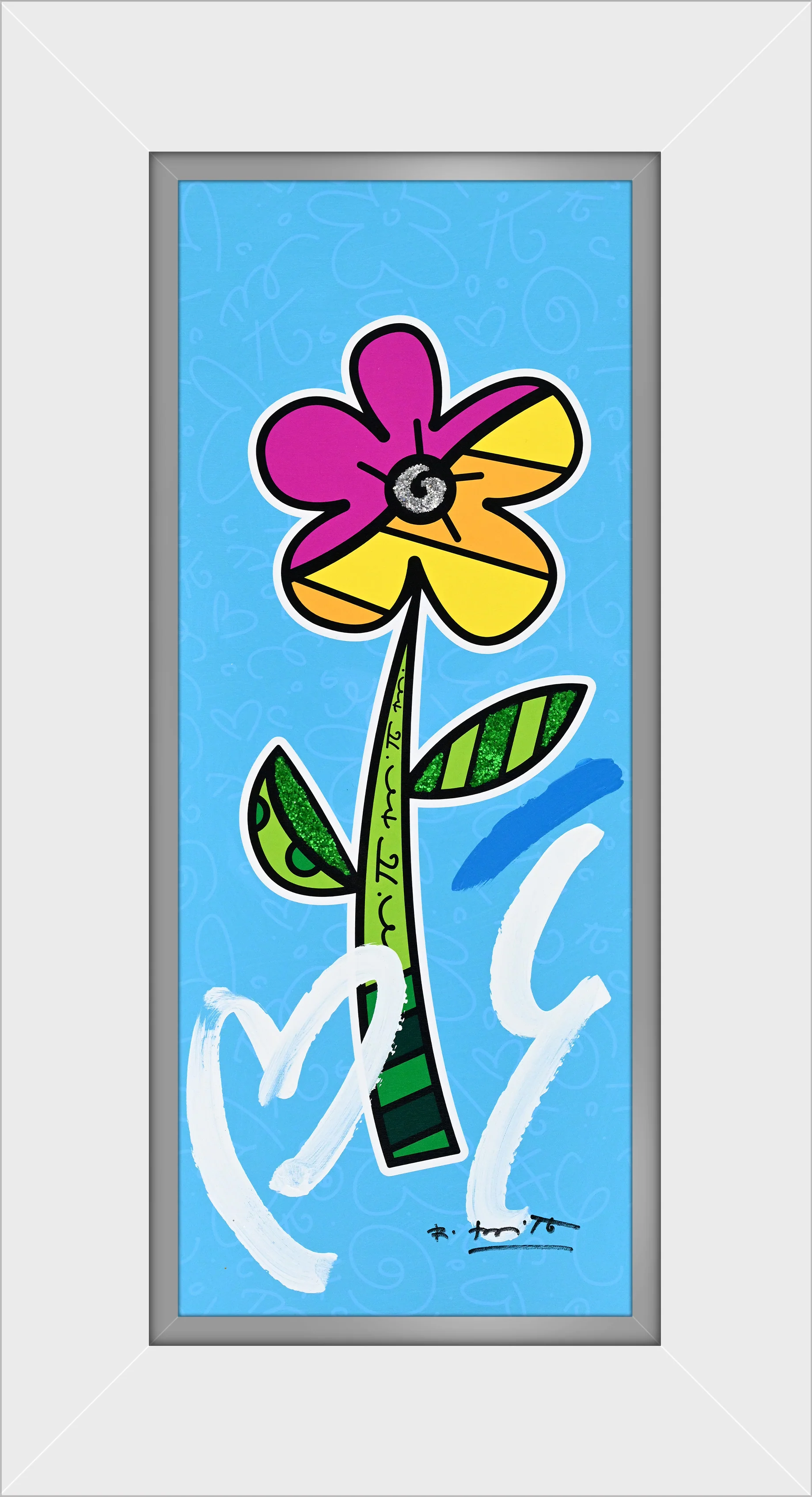 BLUE HIBISCUS - Mixed Media Original - Image 10
