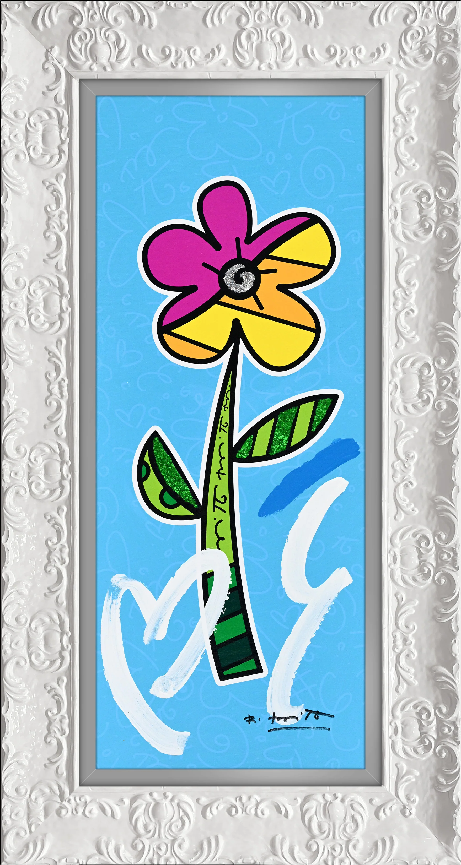 BLUE HIBISCUS - Mixed Media Original - Image 14