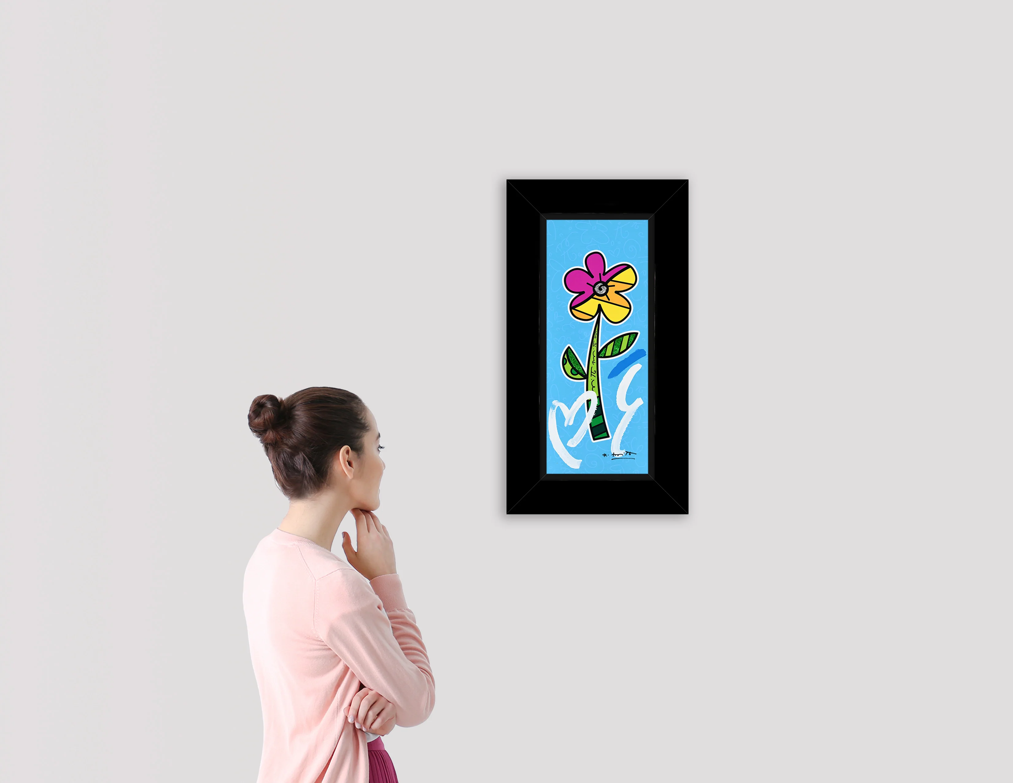 BLUE HIBISCUS - Mixed Media Original - Image 3