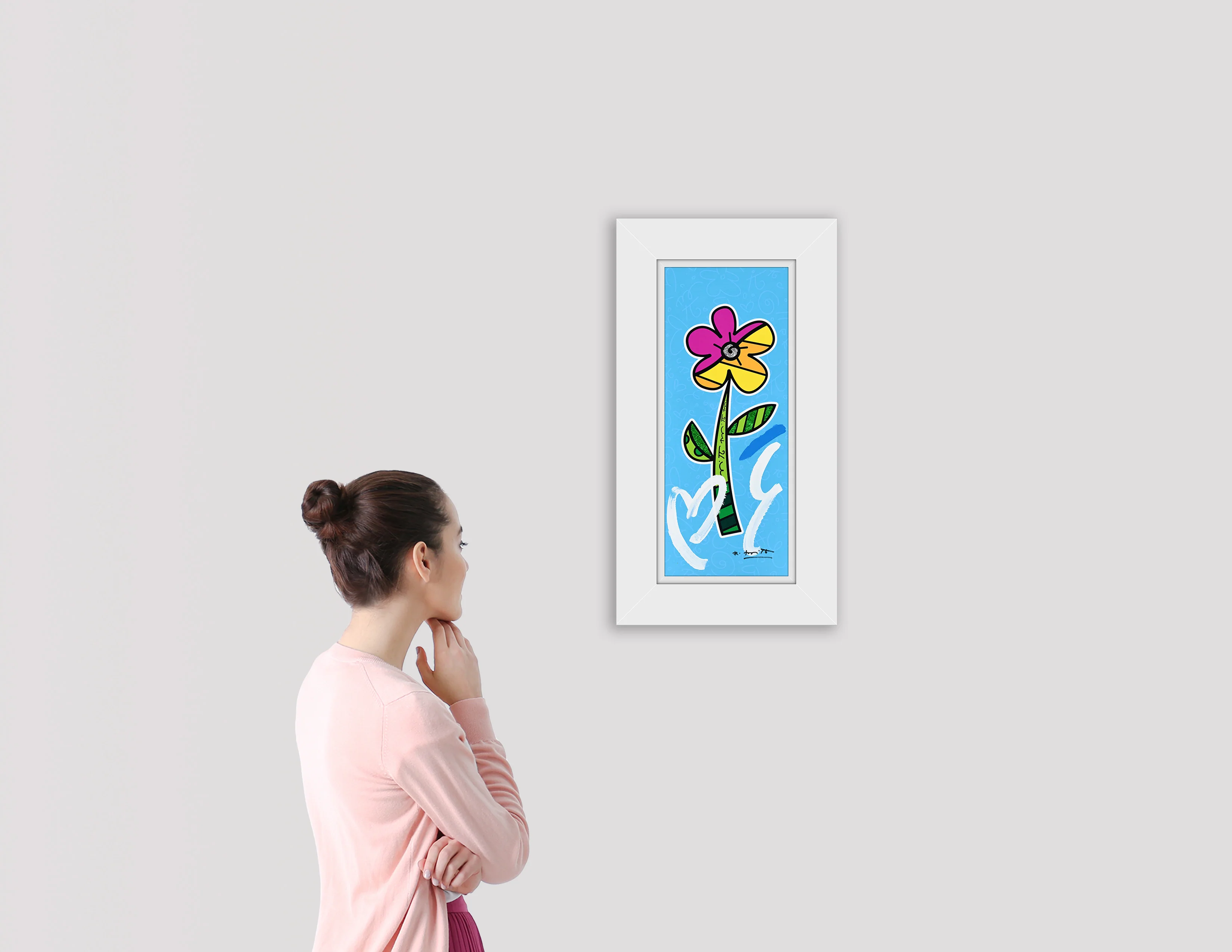 BLUE HIBISCUS - Mixed Media Original - Image 4