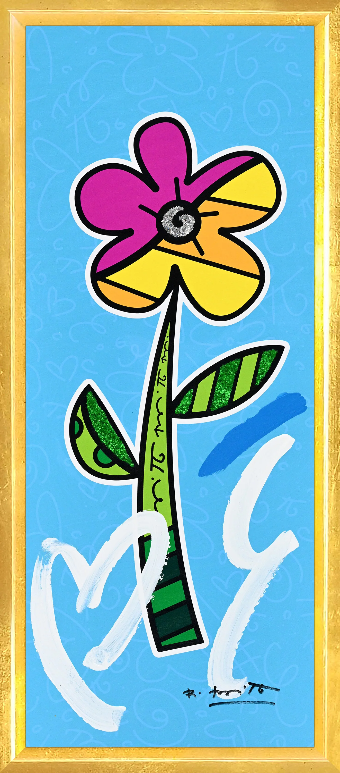 BLUE HIBISCUS - Mixed Media Original - Image 5