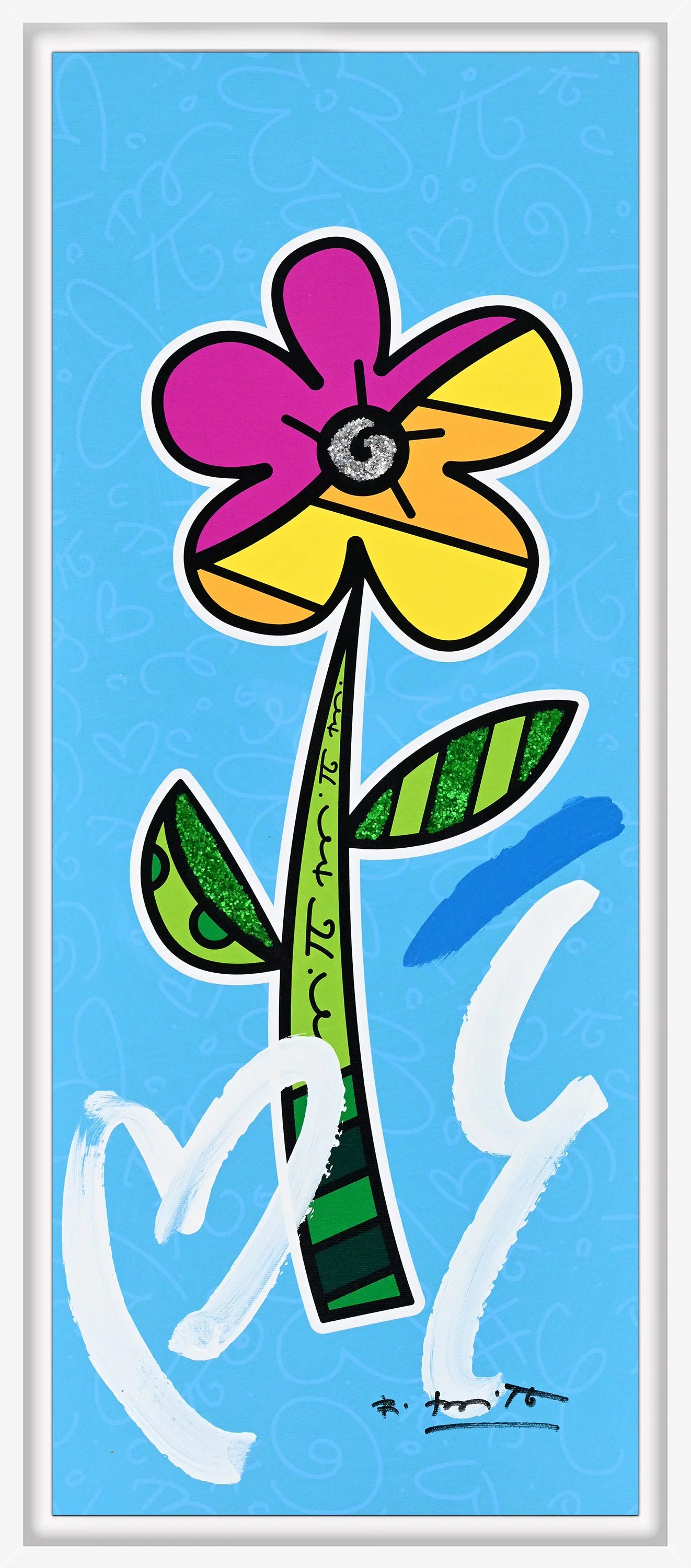BLUE HIBISCUS - Mixed Media Original - Image 6