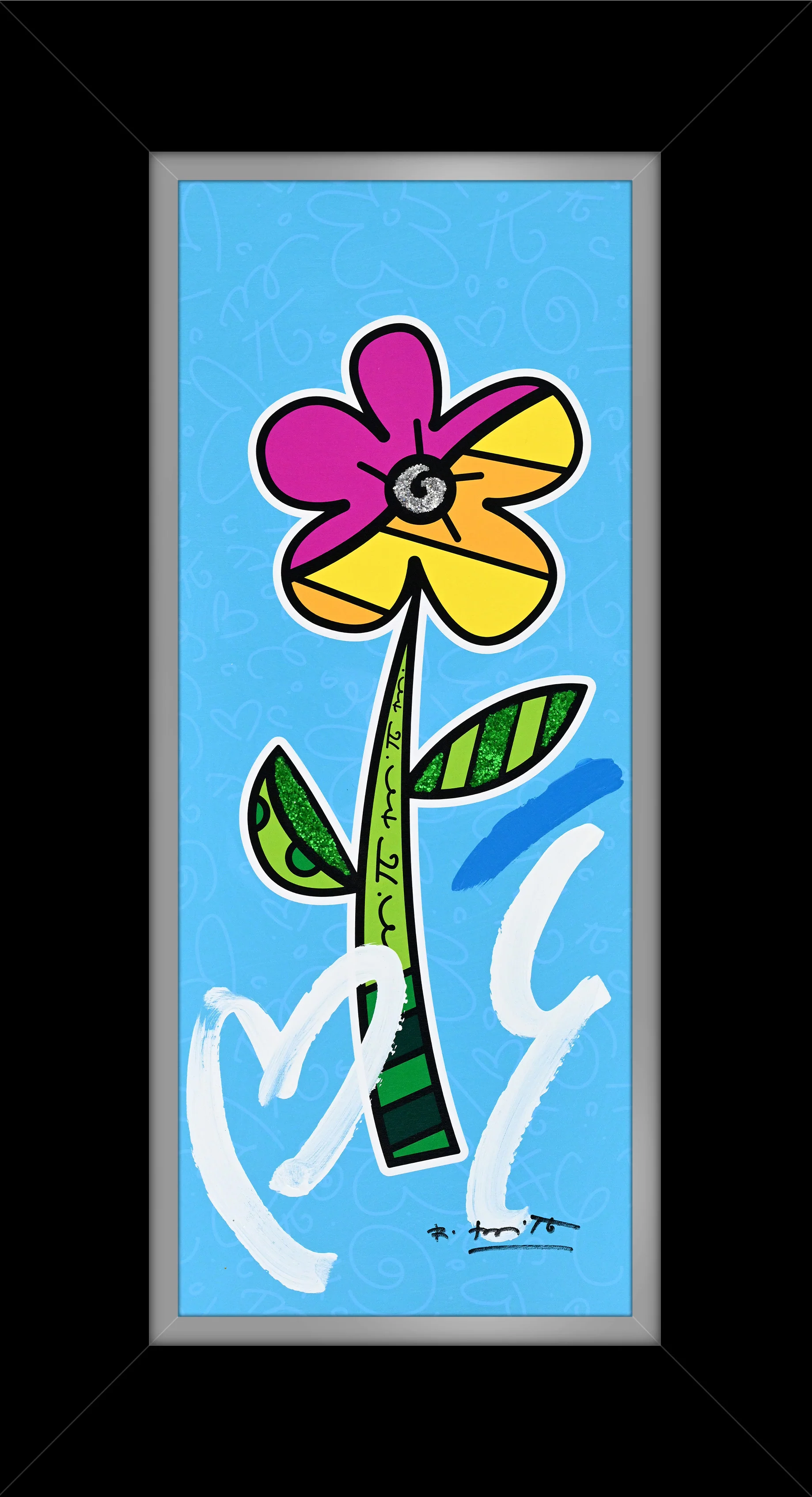 BLUE HIBISCUS - Mixed Media Original - Image 8