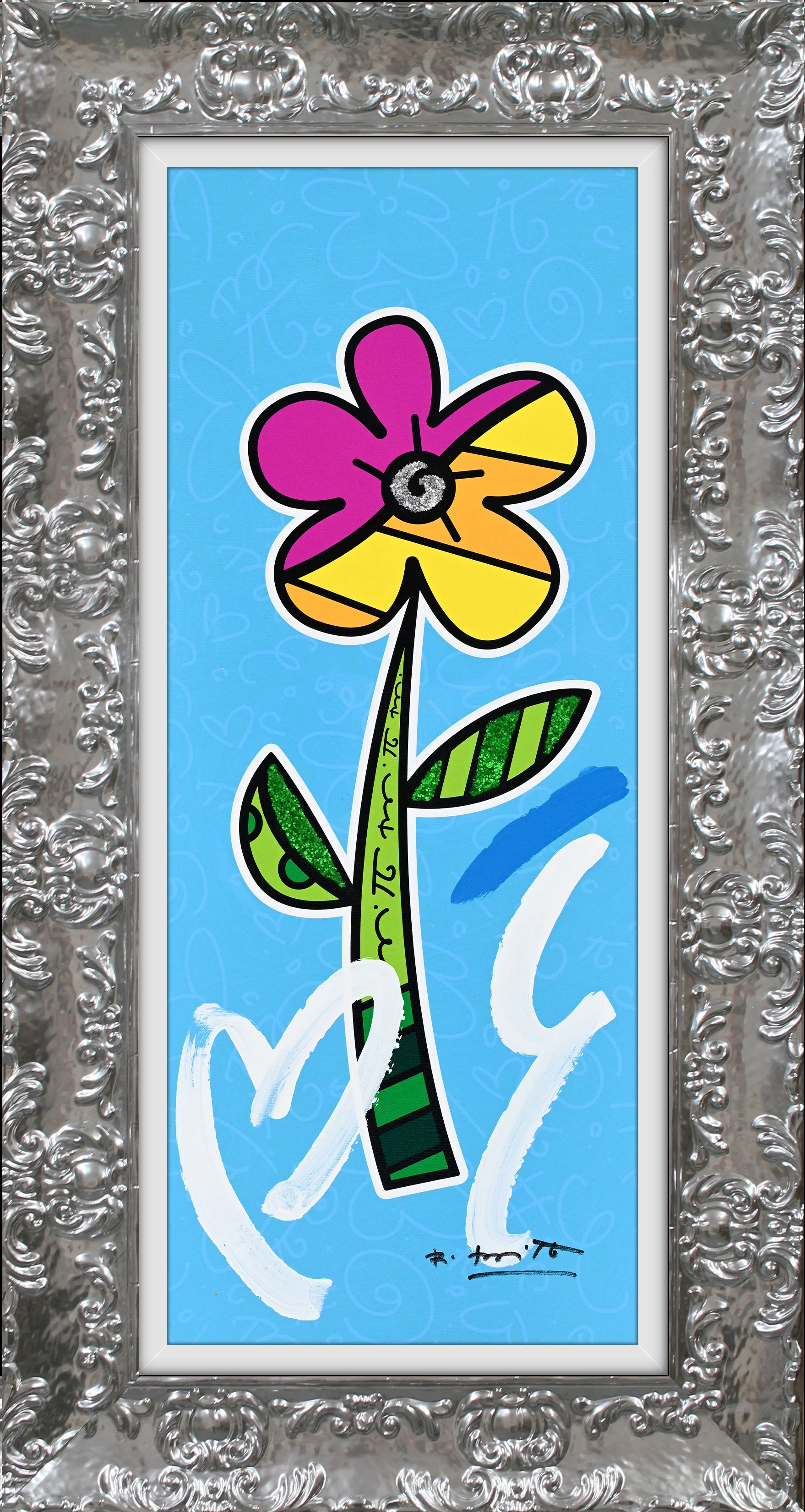 BLUE HIBISCUS - Mixed Media Original - Image 9