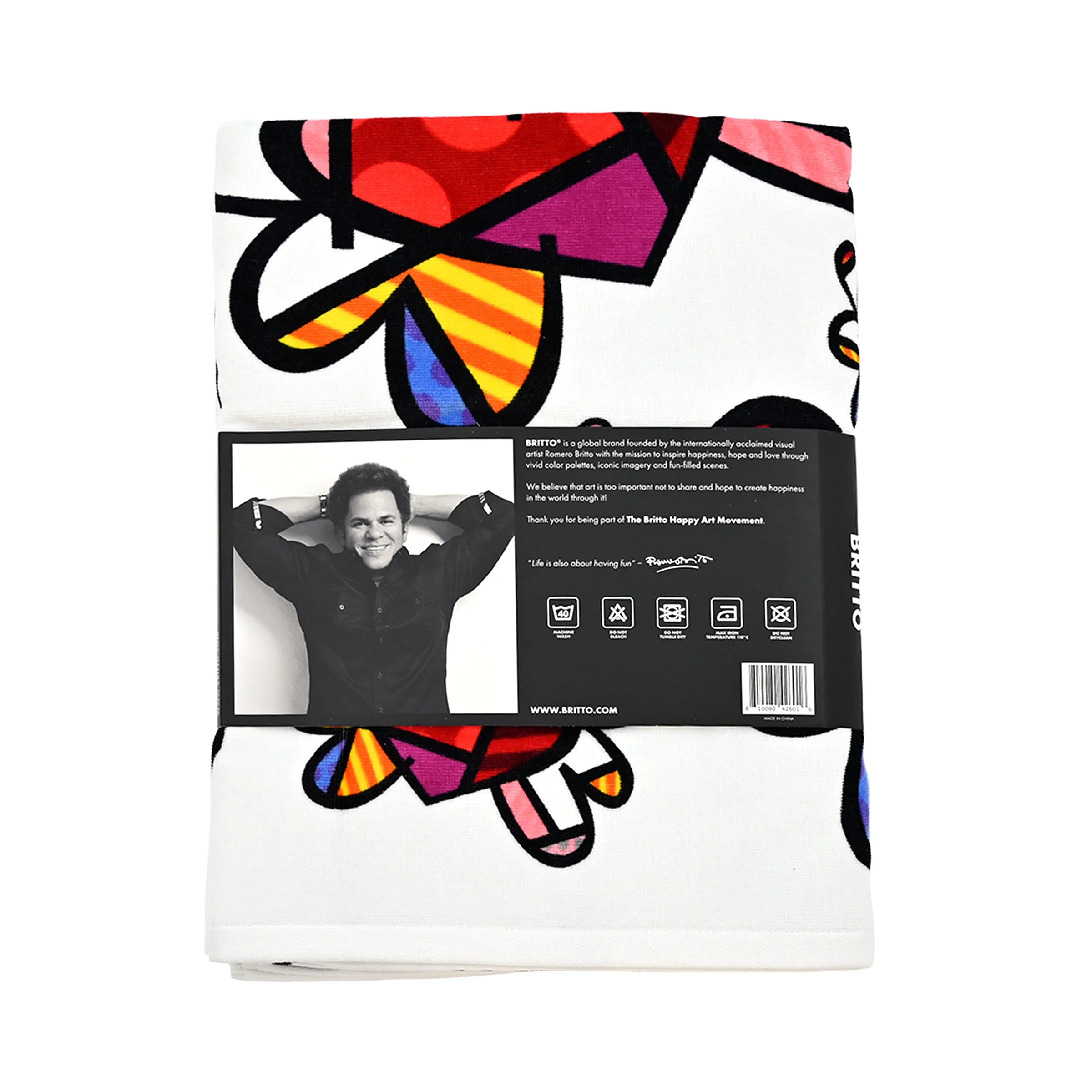 Flying Hearts Britto XL Luxury Beach Towel - Image 3