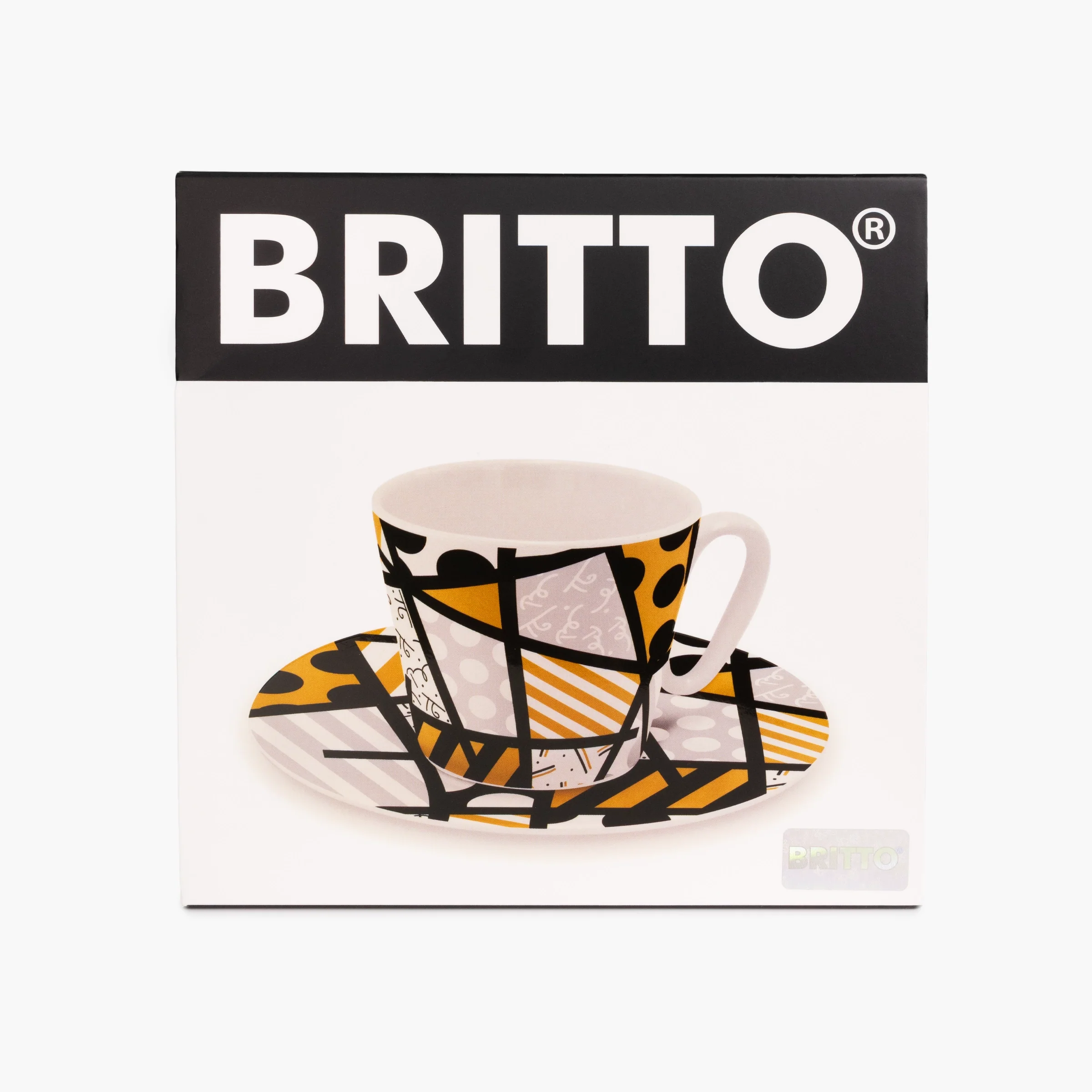 Black Gold Landscape Britto Espresso Coffee Cup & Saucer Plate - Image 6