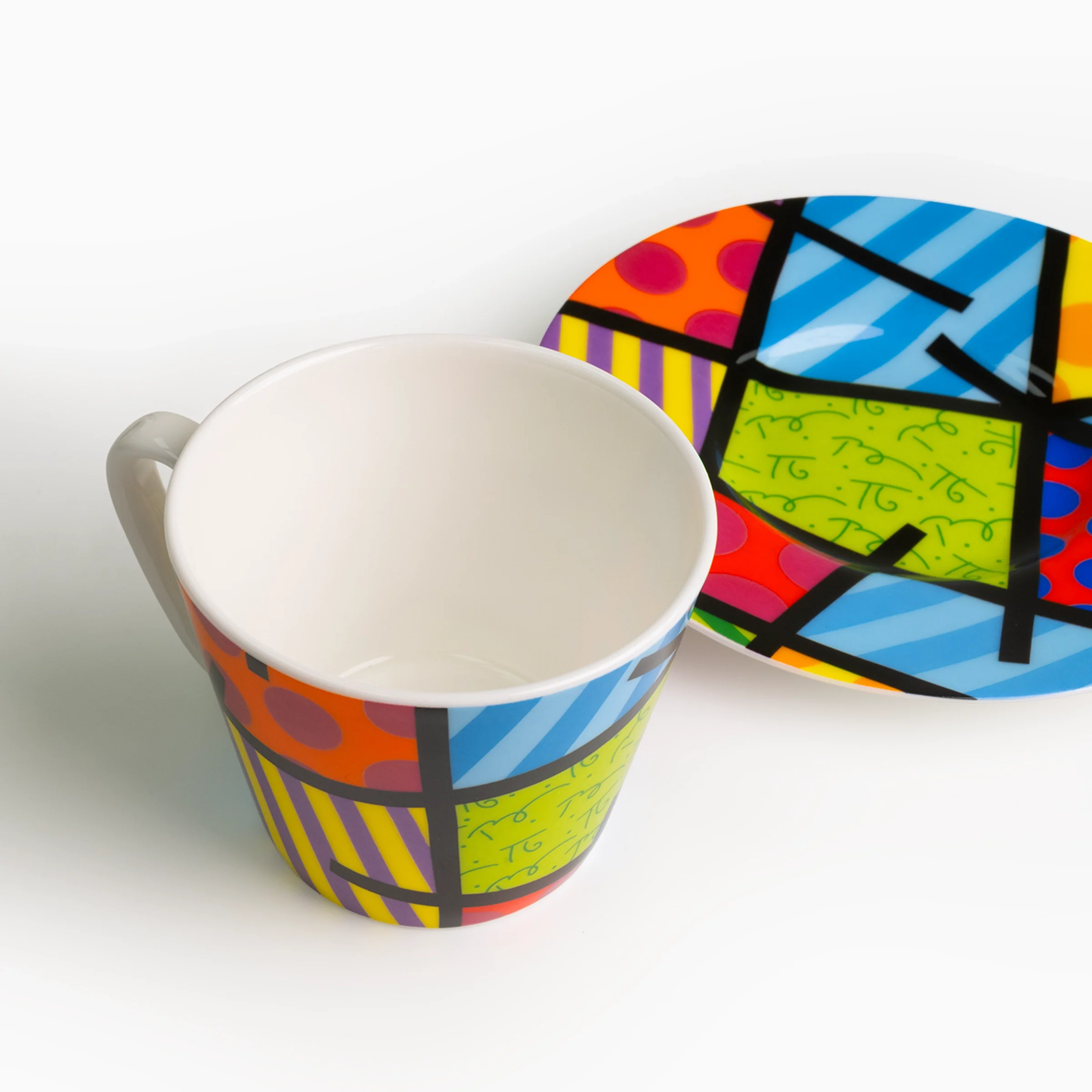 Green Landscape Britto Espresso Coffee Cup & Saucer Plate - Image 3