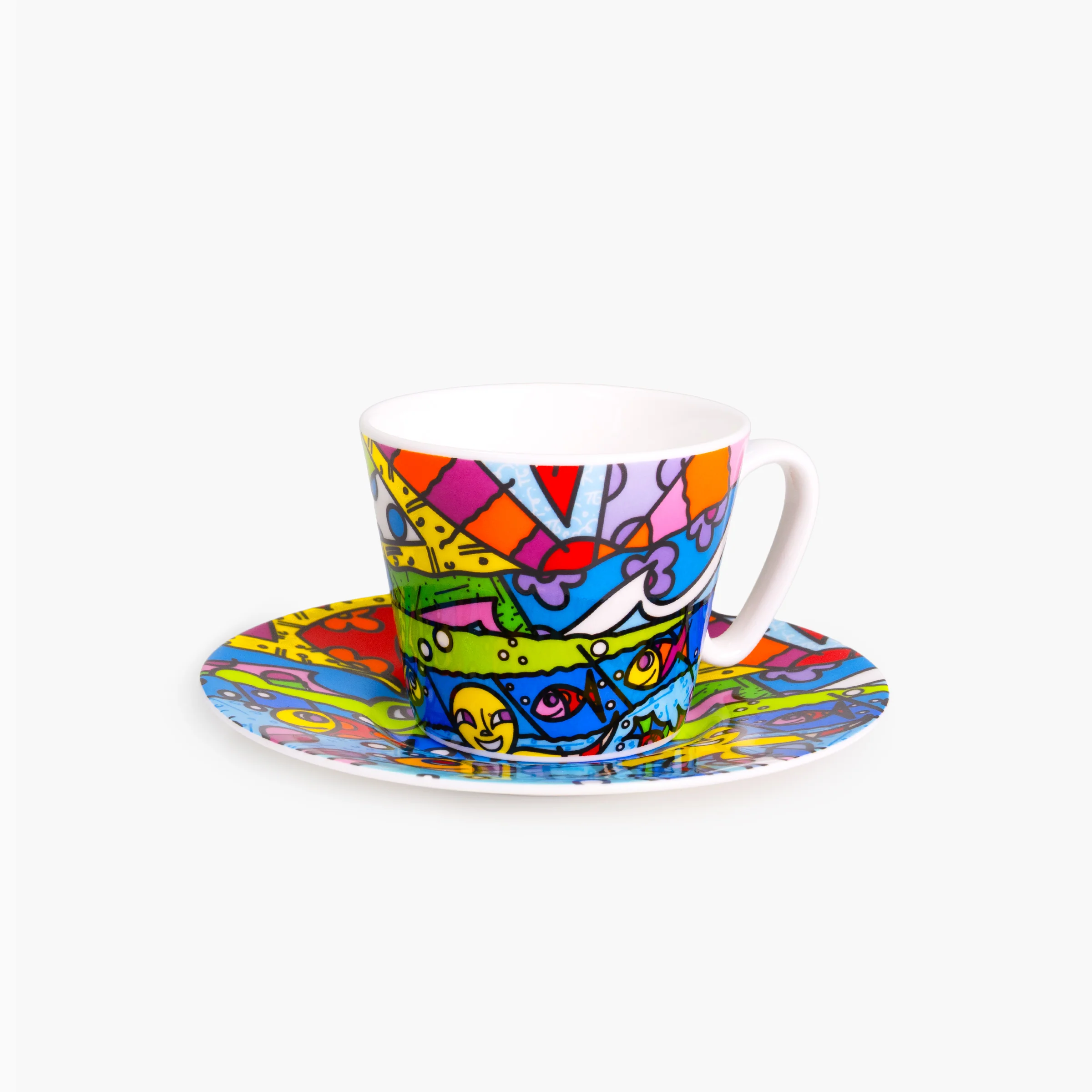 H2O Britto Espresso Coffee Cup & Saucer Plate