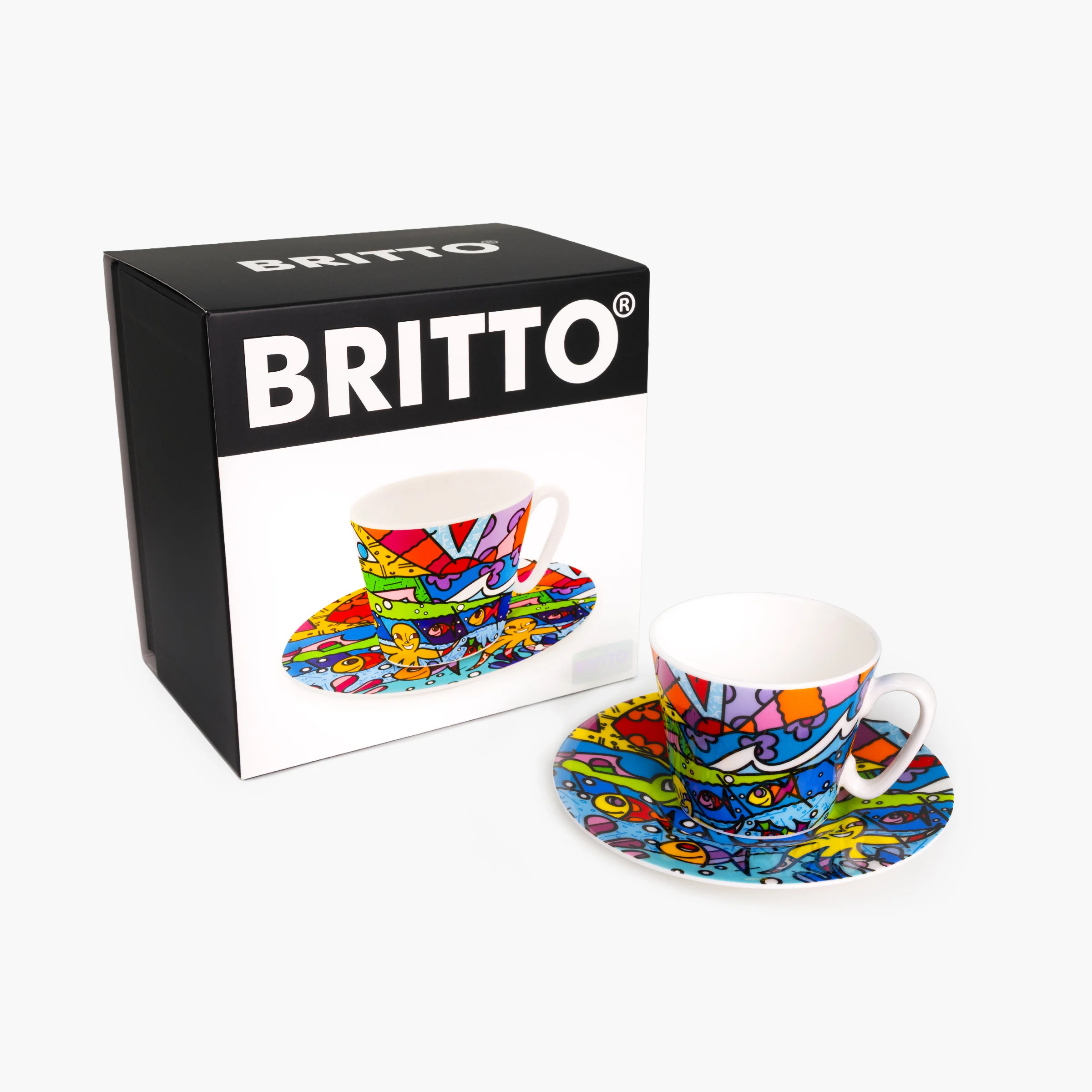 H2O Britto Espresso Coffee Cup & Saucer Plate - Image 5