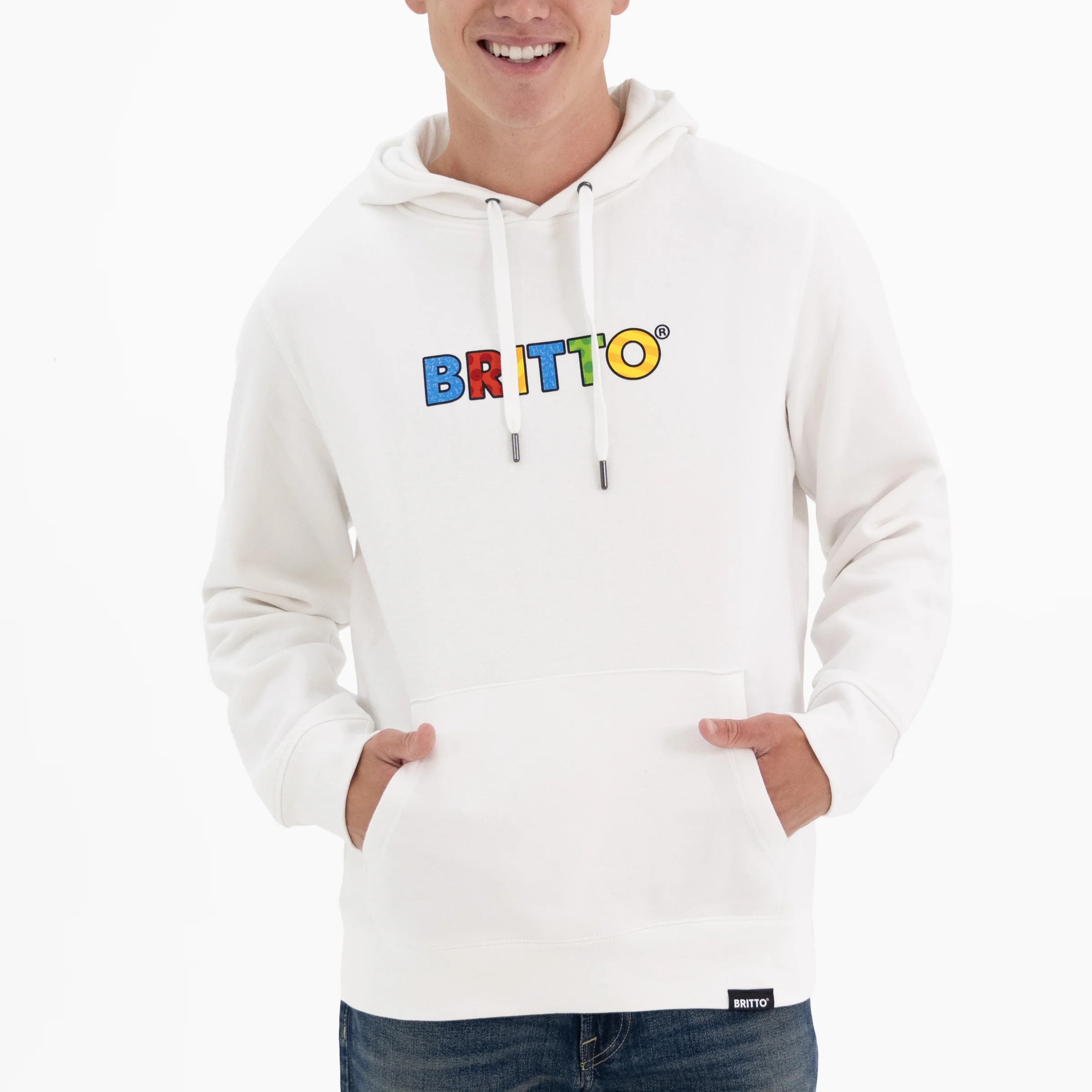 White Britto Hoodie For Men