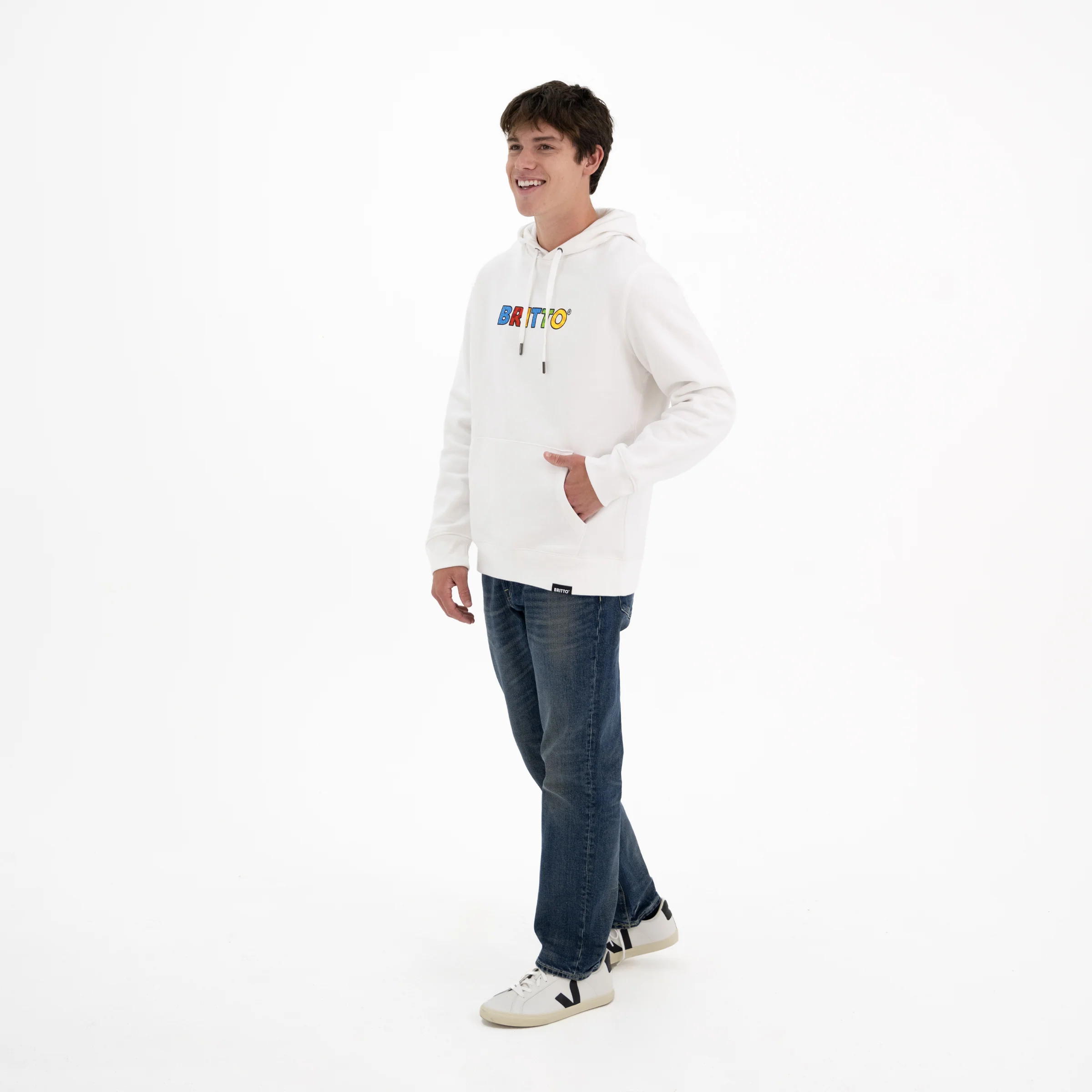 White Britto Hoodie For Men - Image 2