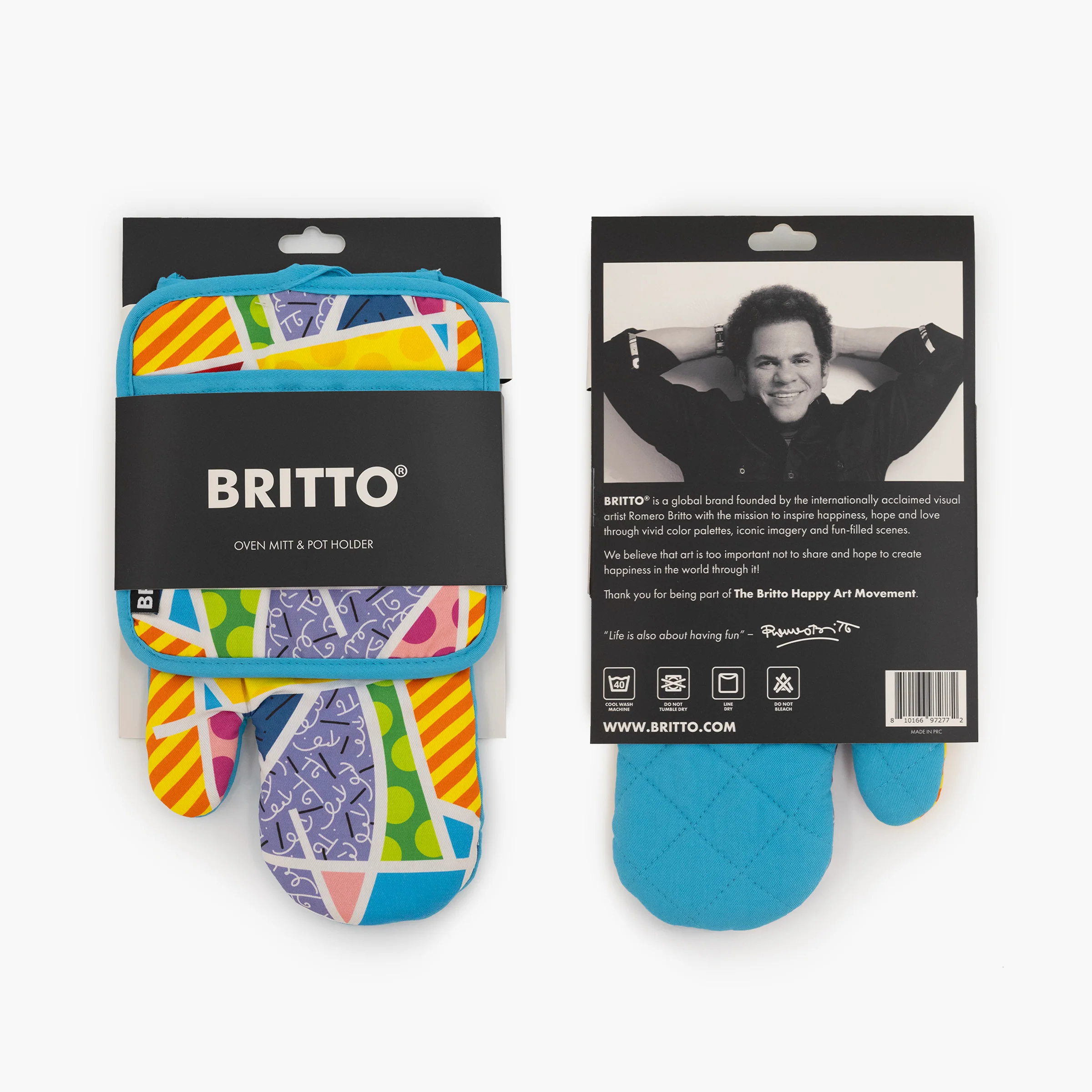 Baby Blue Landscape Britto Oven Mitt & Pot Holder - Image 4