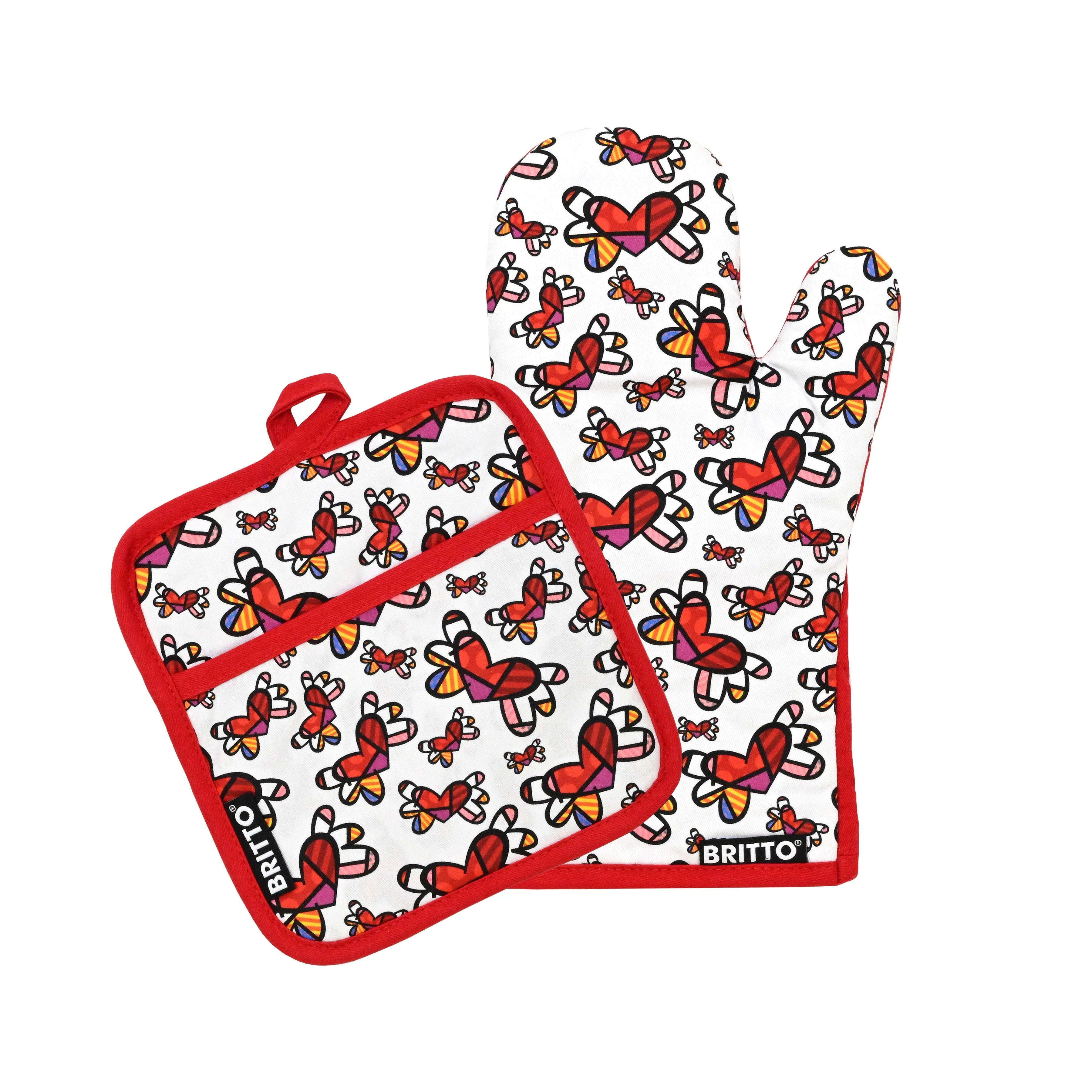 Flying Hearts Britto Oven Mitt & Pot Holder