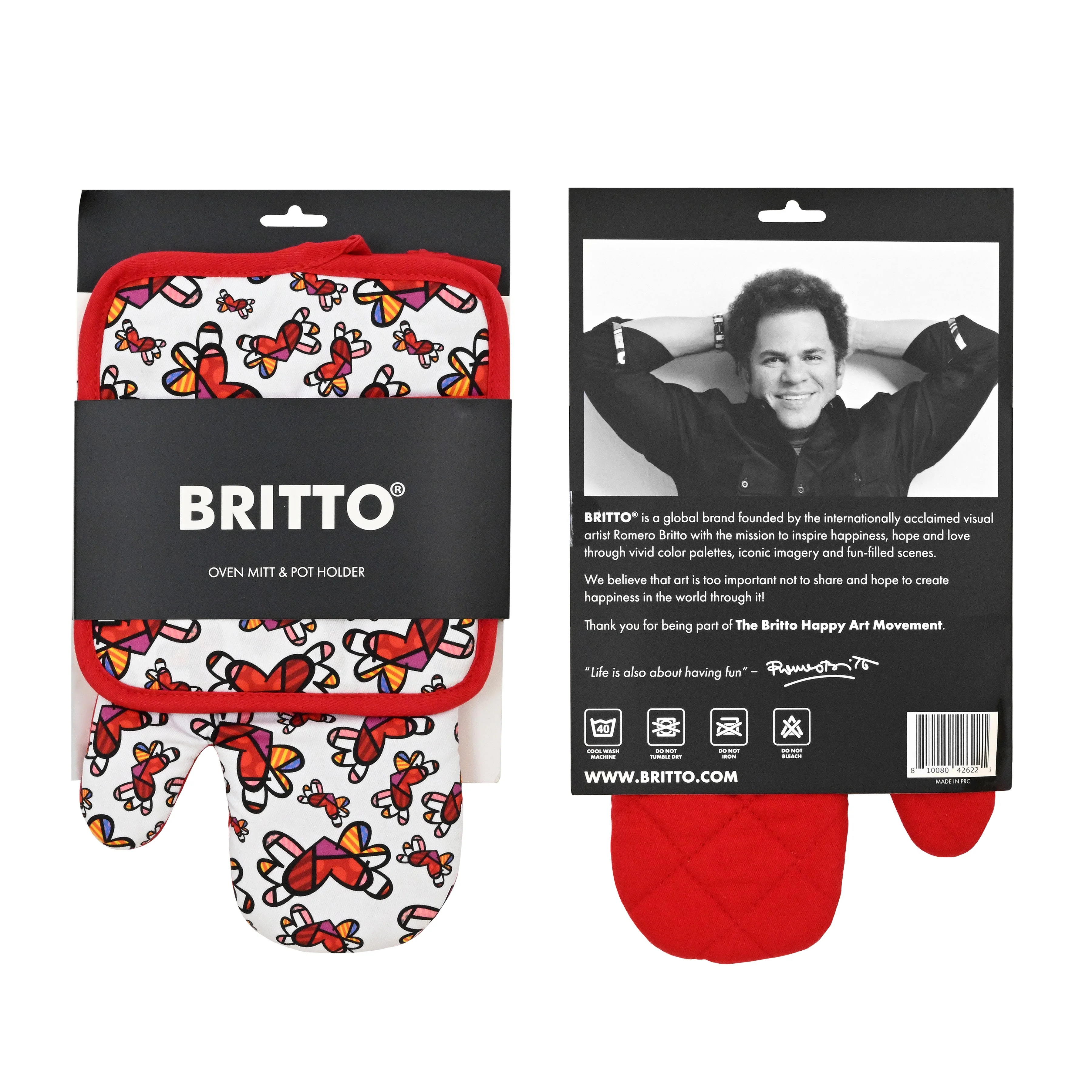 Flying Hearts Britto Oven Mitt & Pot Holder - Image 5