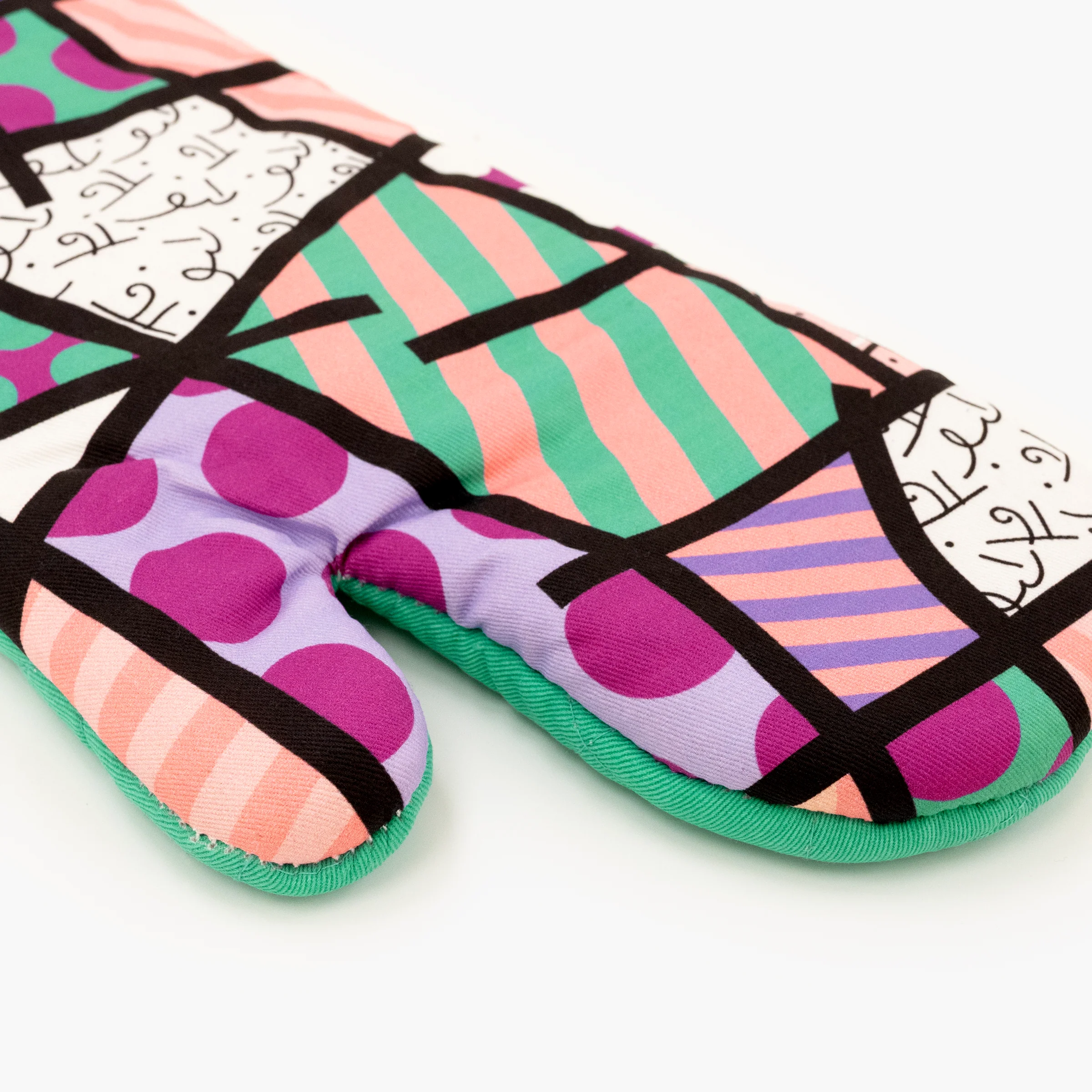Pink Teal Landscape Britto Oven Mitt & Pot Holder - Image 5