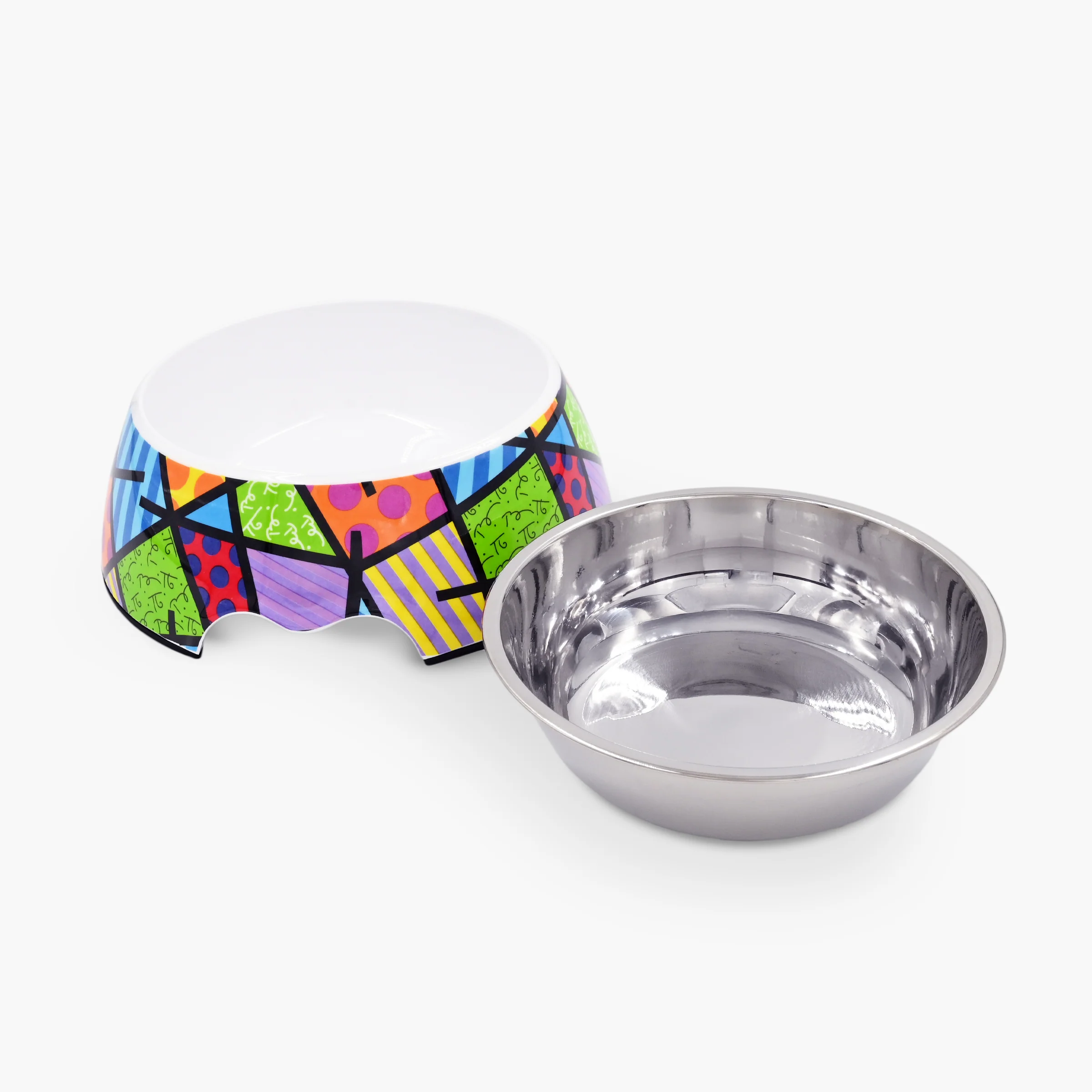 Lime Green Landscape Britto Pet Bowl - Image 3