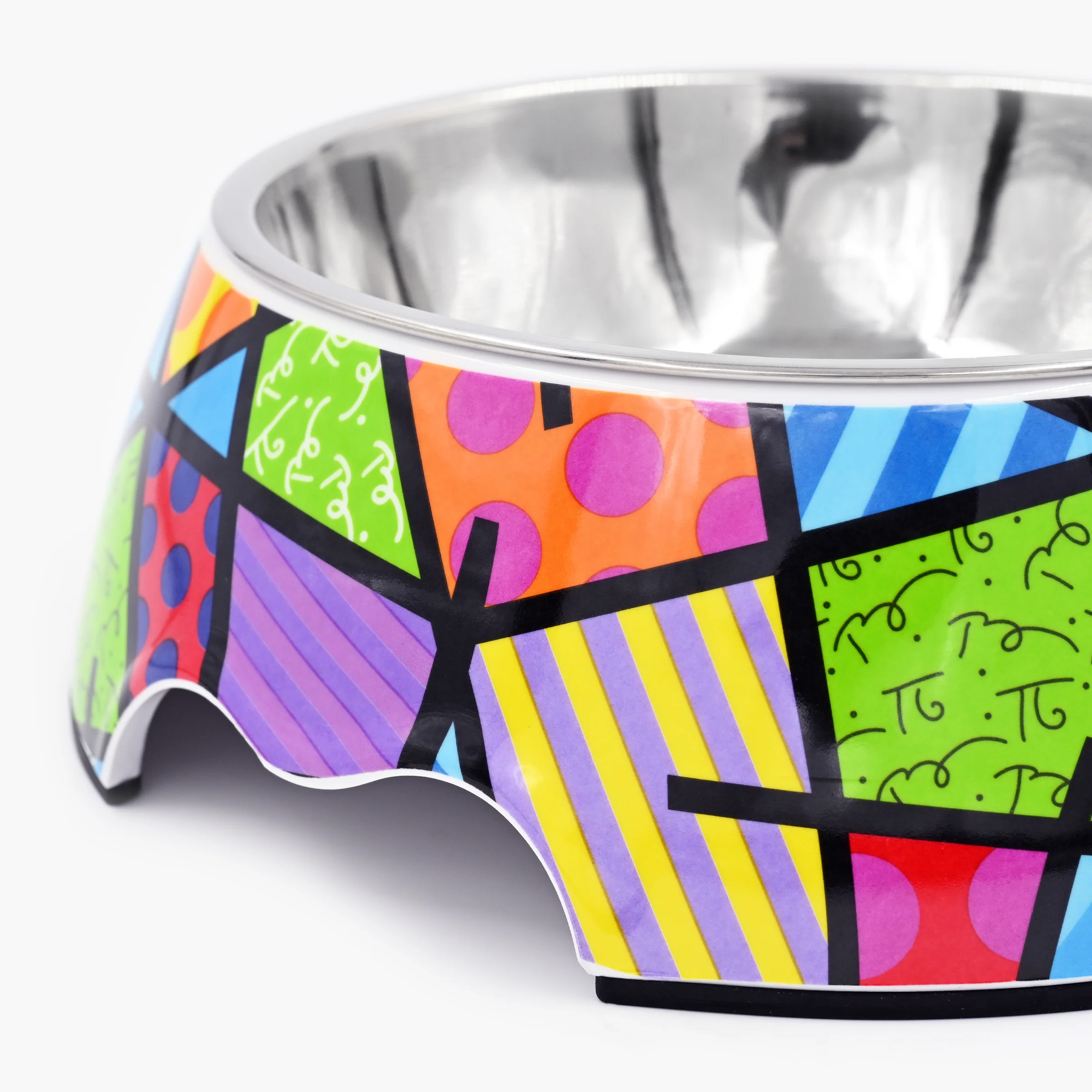 Lime Green Landscape Britto Pet Bowl - Image 4