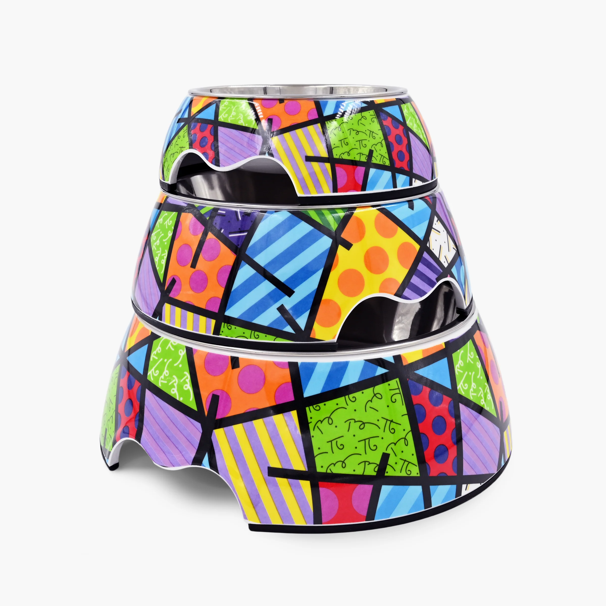 Lime Green Landscape Britto Pet Bowl - Image 5