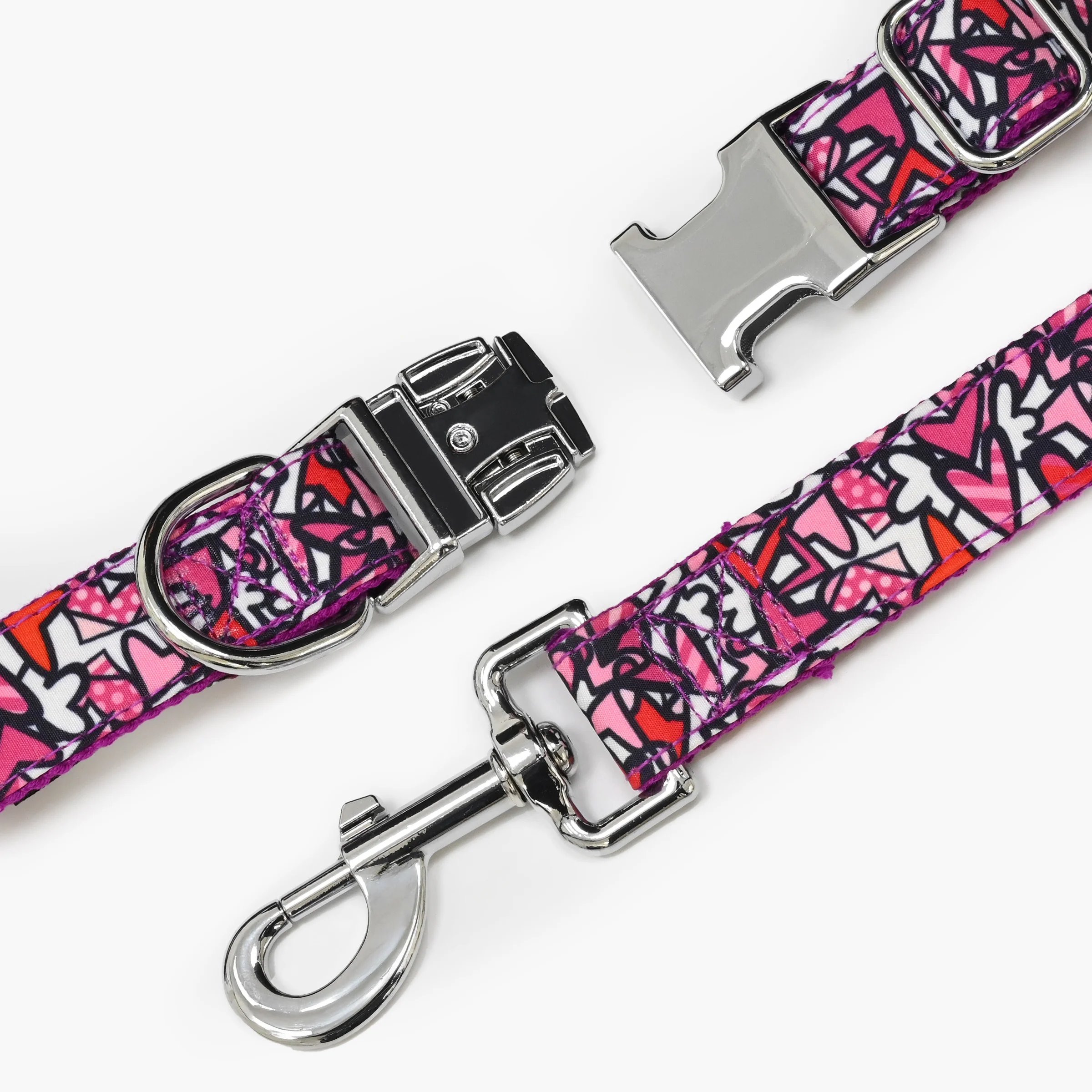 Alive Pink Britto Pet Collar and Leash Set - Image 3