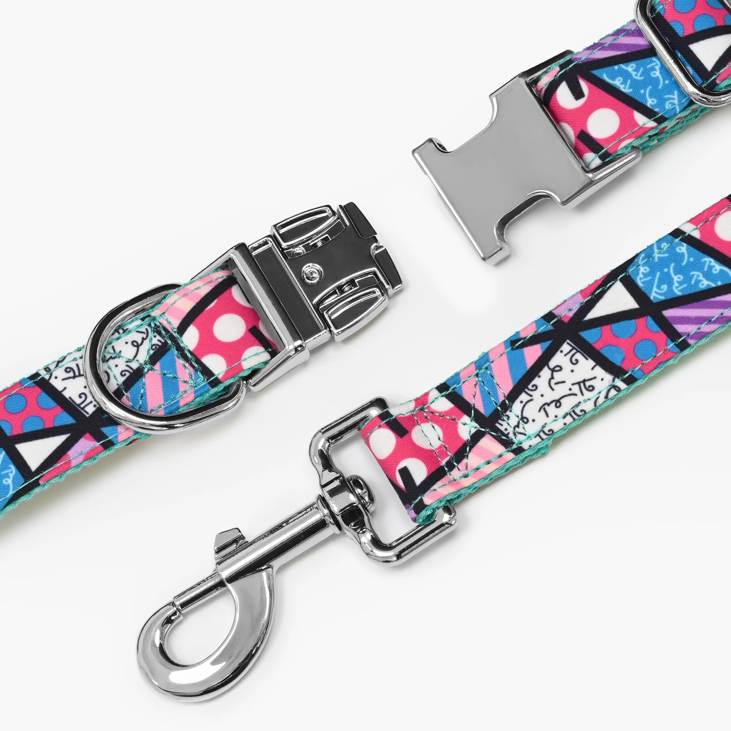 Pink Landscape Britto Pet Collar and Leash Set - Image 3