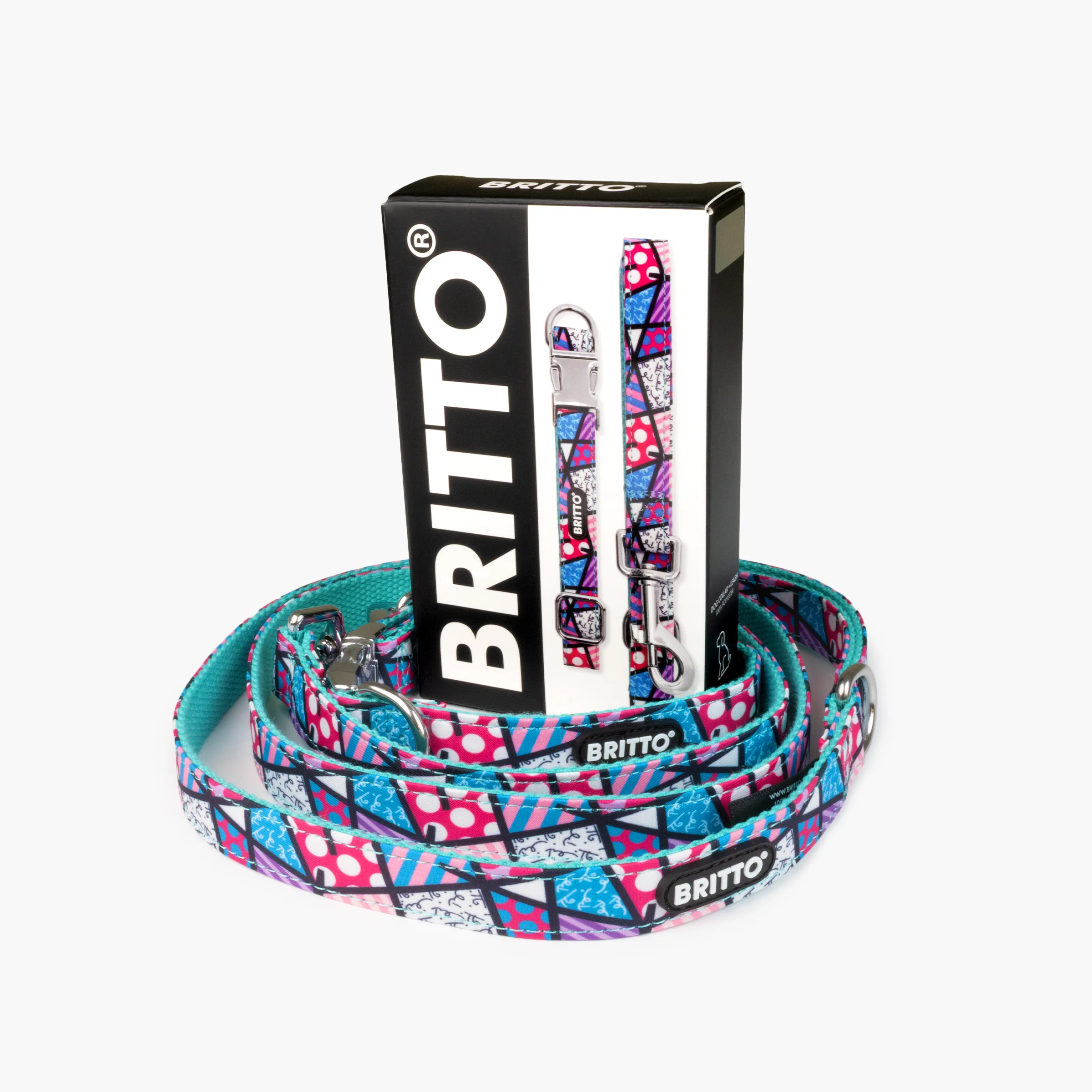 Pink Landscape Britto Pet Collar and Leash Set - Image 6