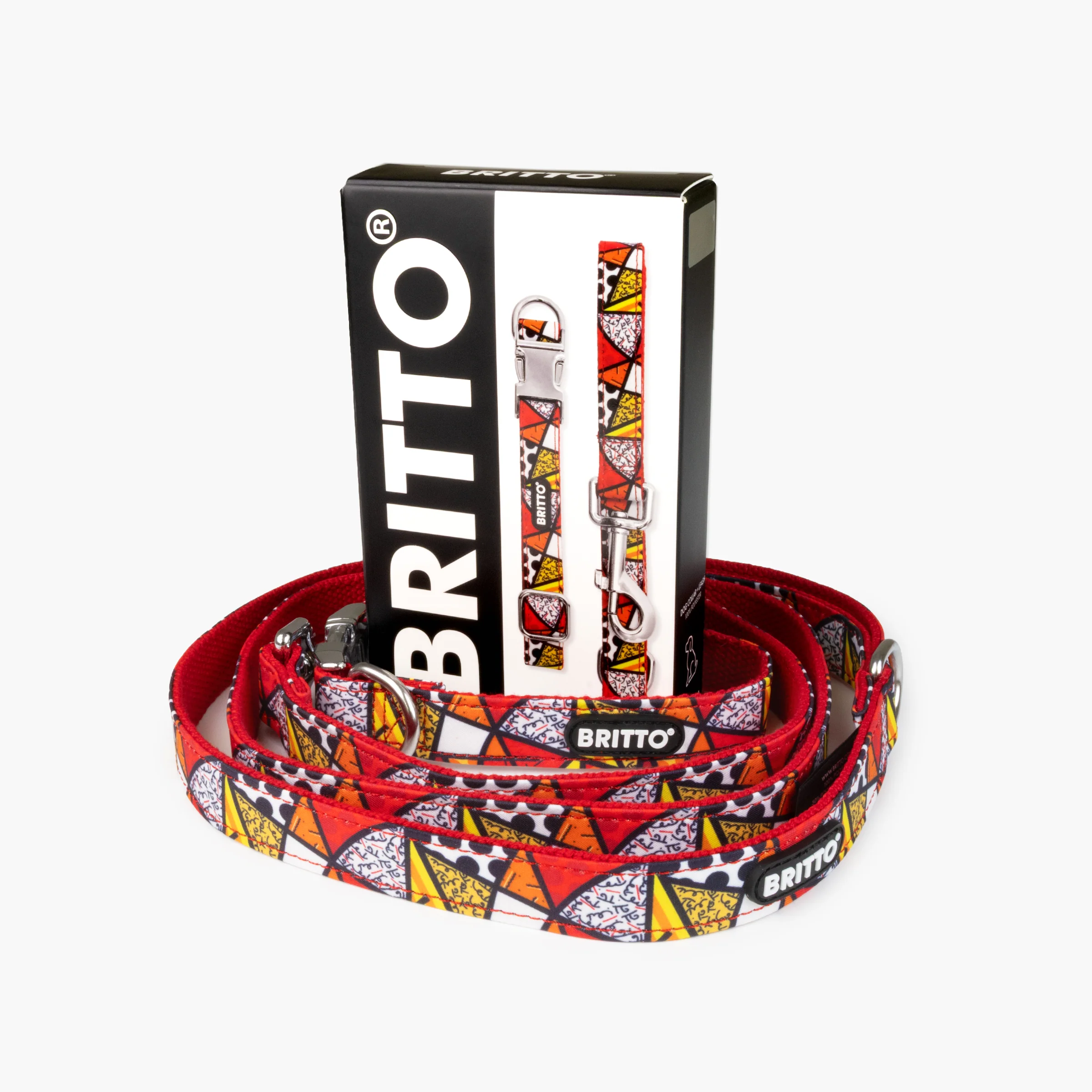 Red Landscape Britto Pet Collar and Leash Set - Image 6