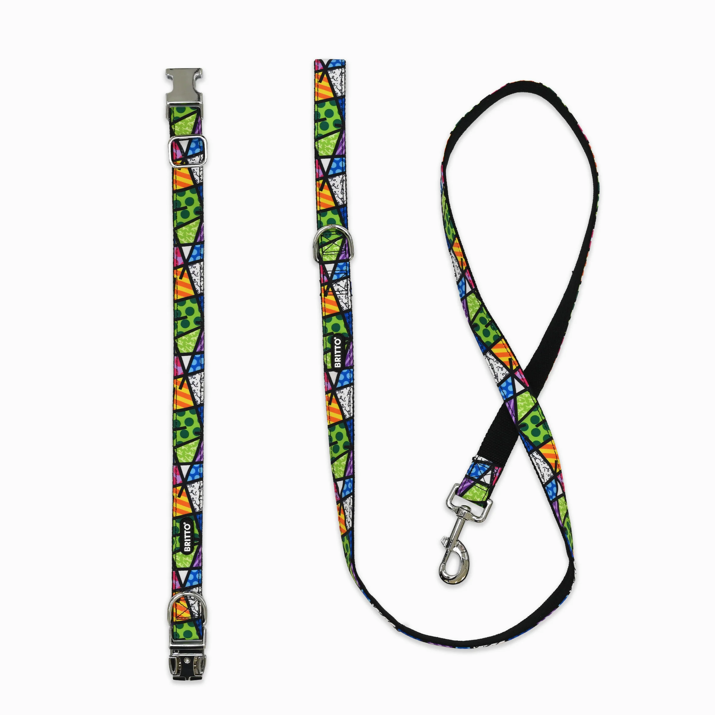 Colorful Landscape Britto Pet Collar and Leash Set - Image 3