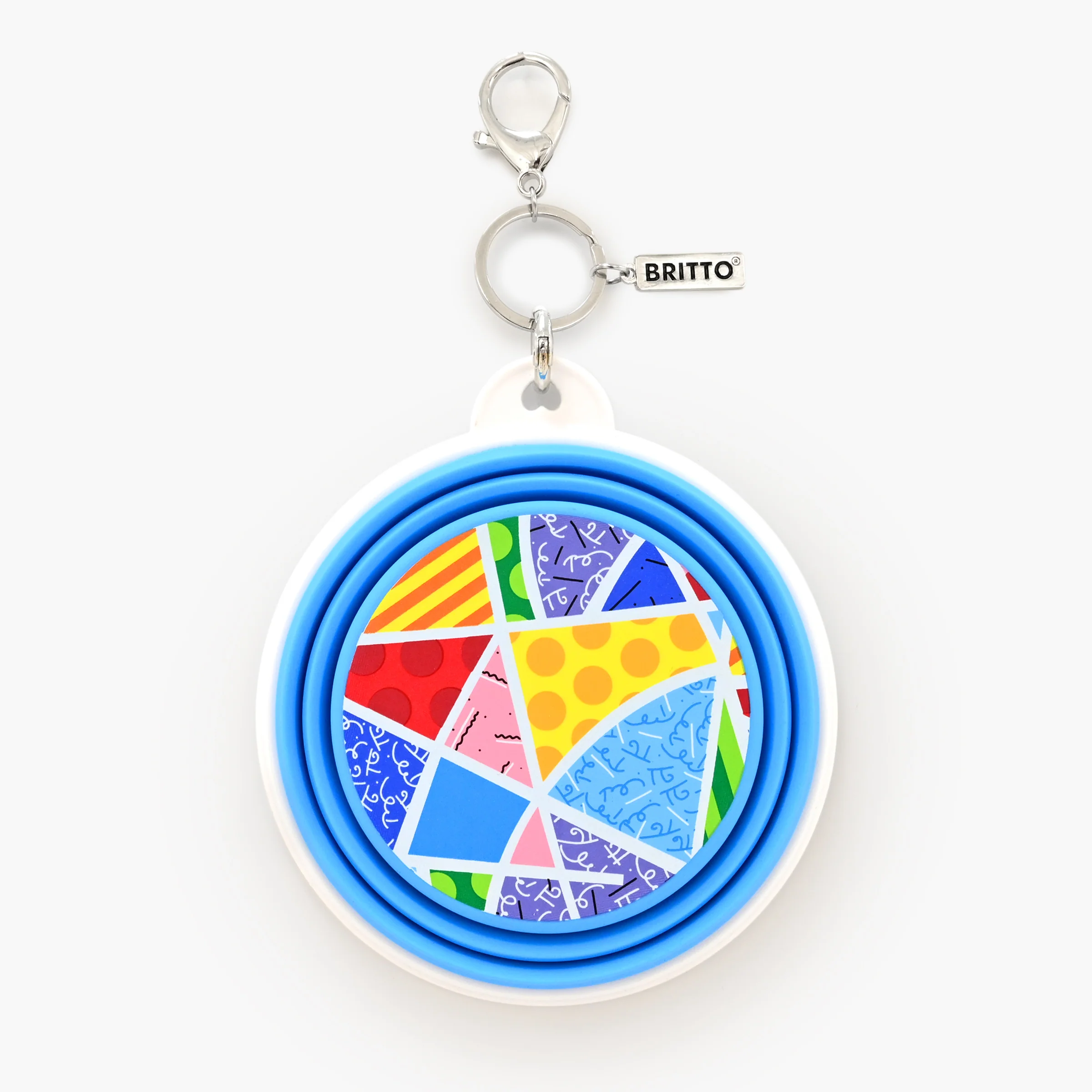Baby Blue Landscape Britto Pet Travel Bowl - Image 3