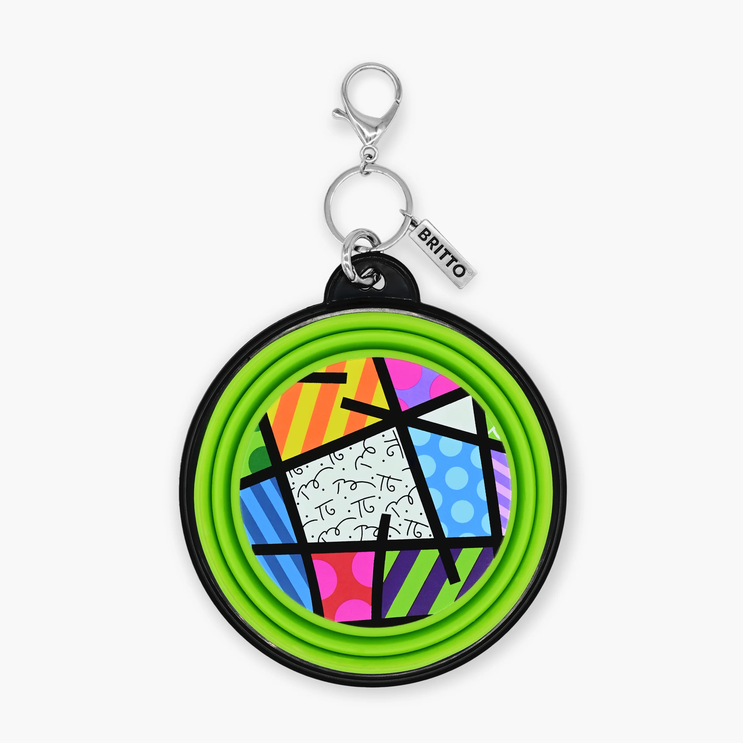 Colorful Landscape Britto Pet Travel Bowl - Image 3