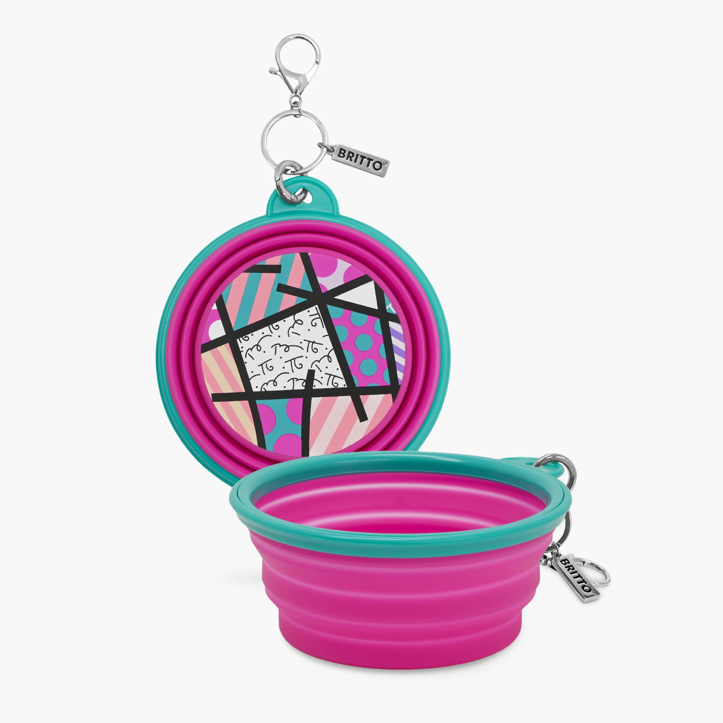 Pink Landscape Britto Pet Travel Bowl