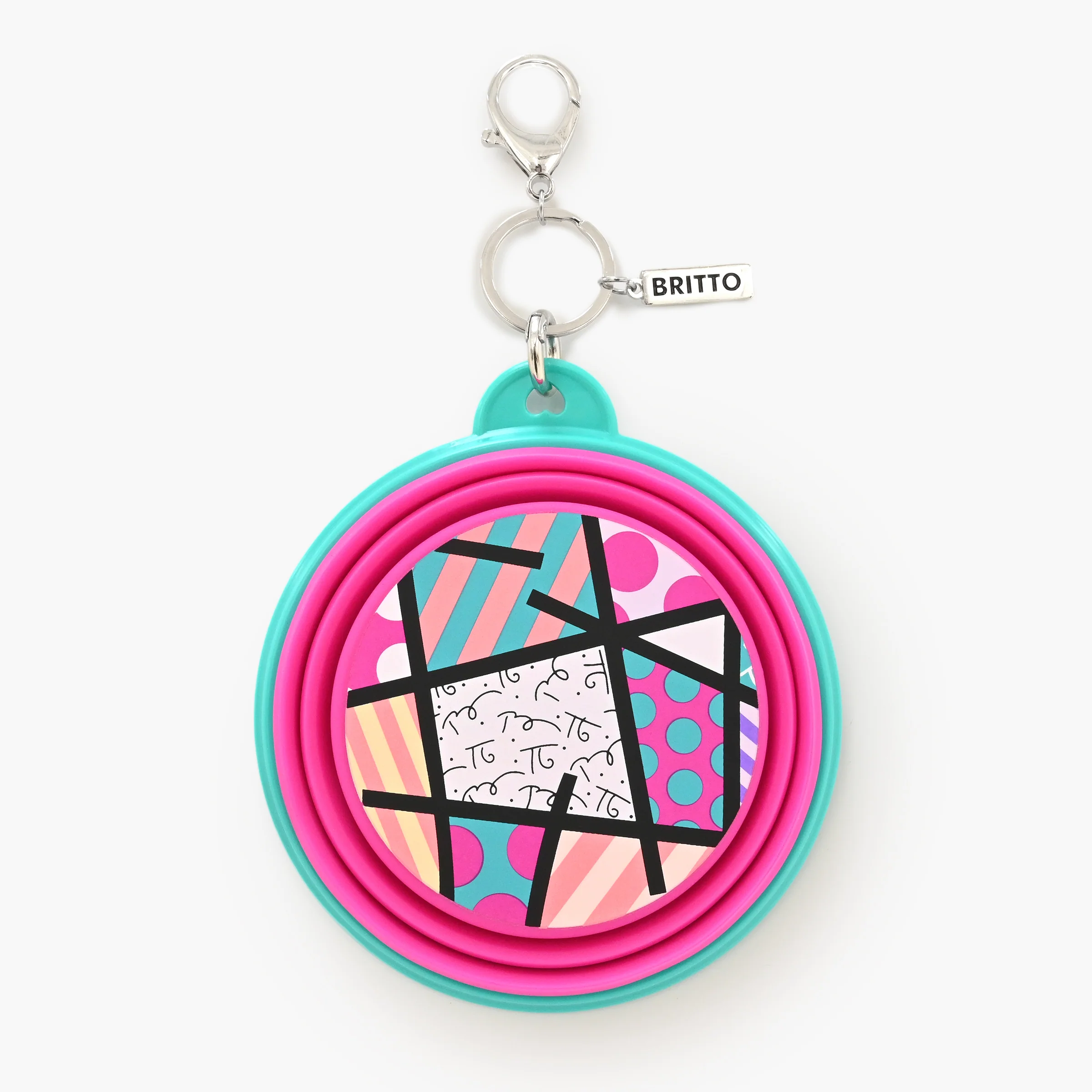 Pink Landscape Britto Pet Travel Bowl - Image 3