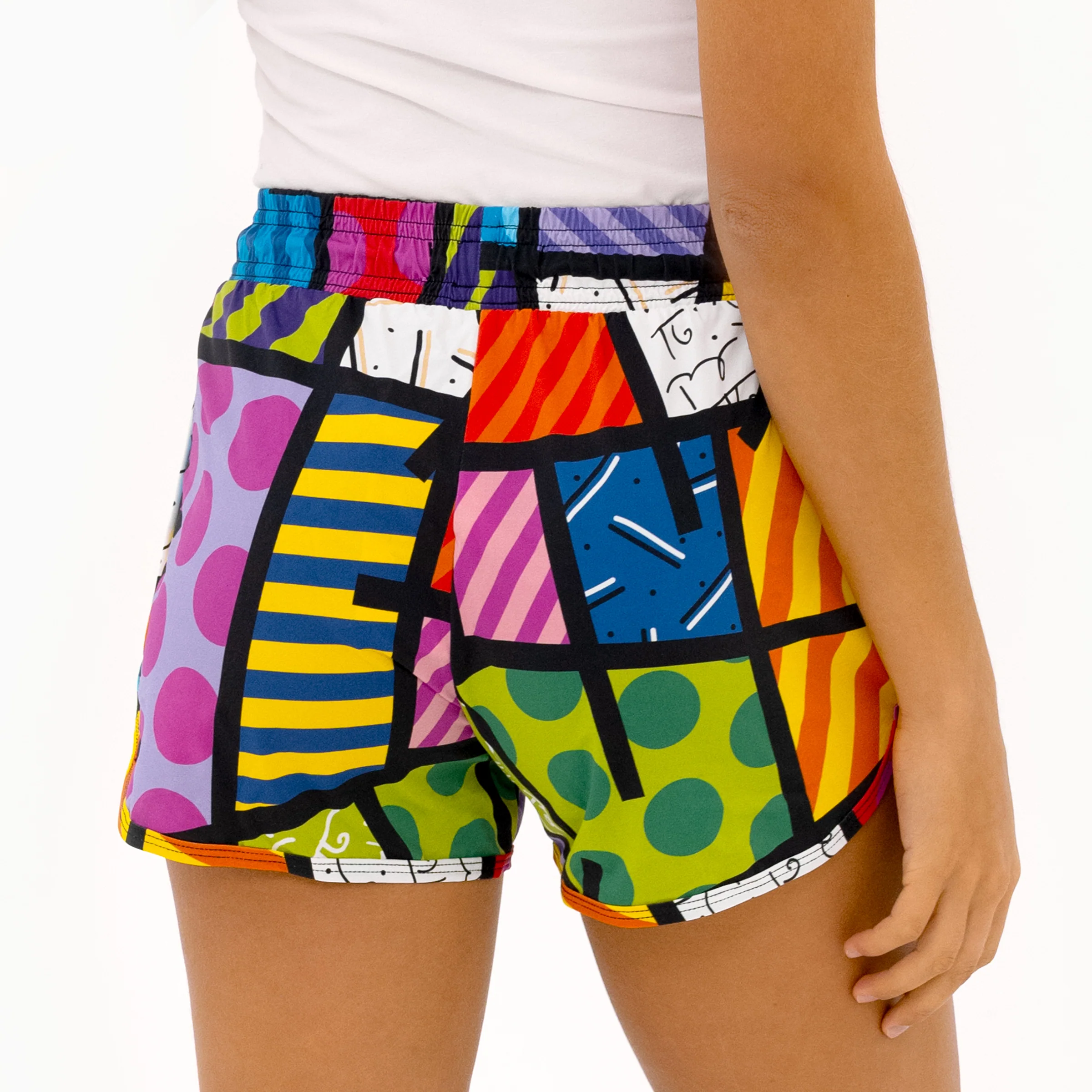 Colorful Landscape Britto Shorts For Women - Image 2