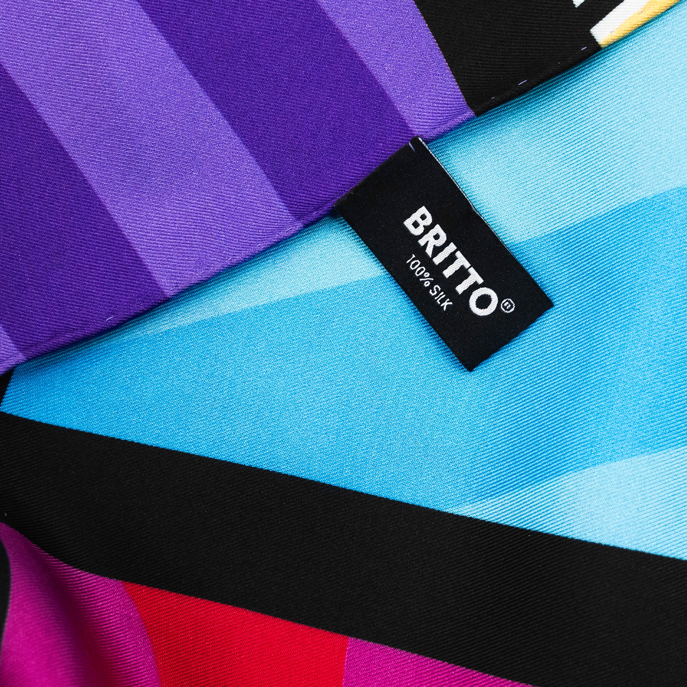 Lime Green Landscape Britto Silk Scarf - Image 5