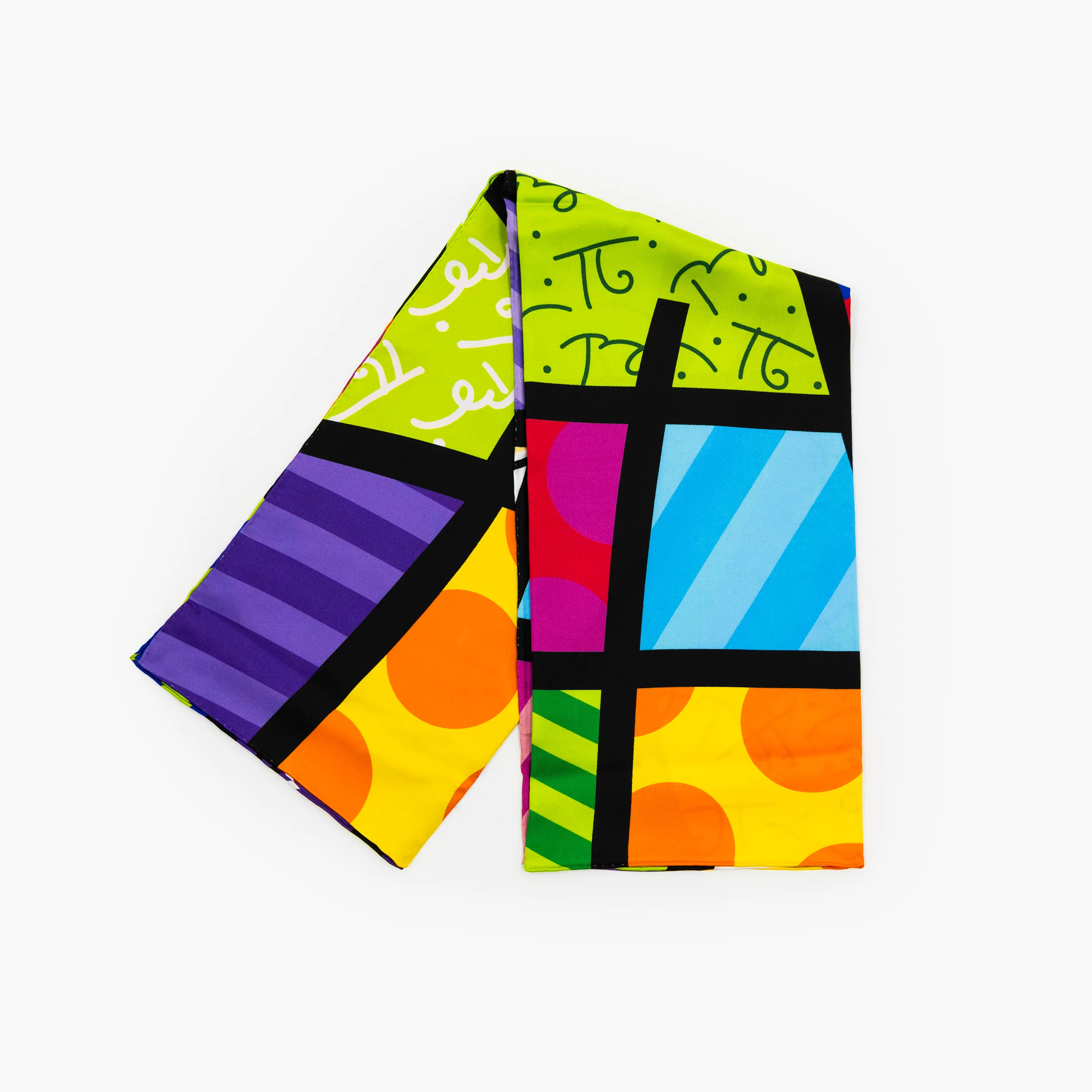 Lime Green Landscape Britto Silk Scarf - Image 7