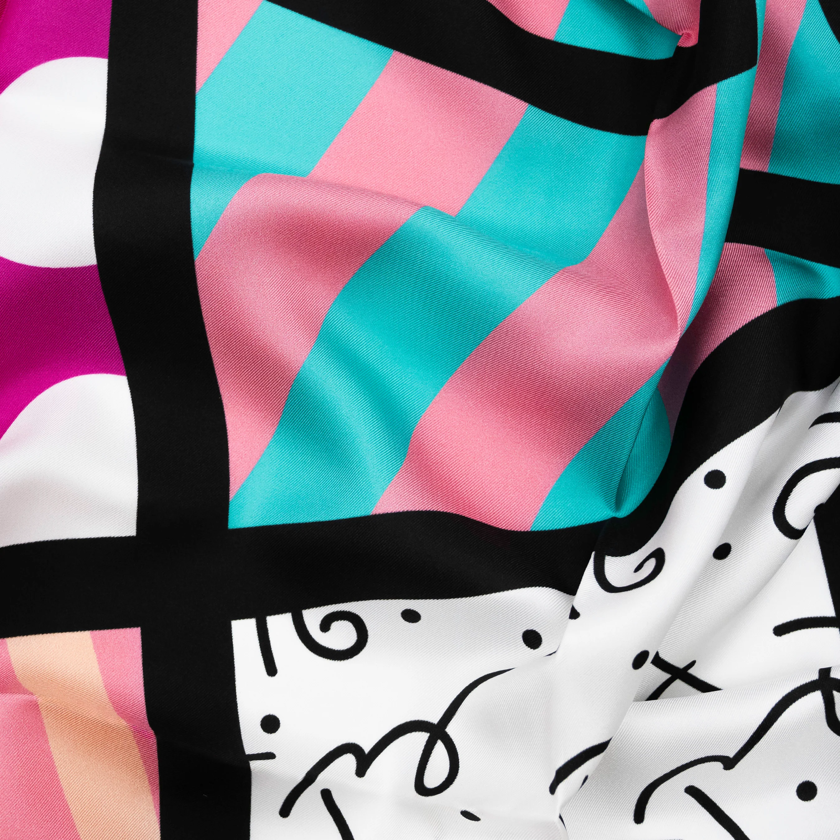 Pink Landscape Britto Silk Scarf - Image 8