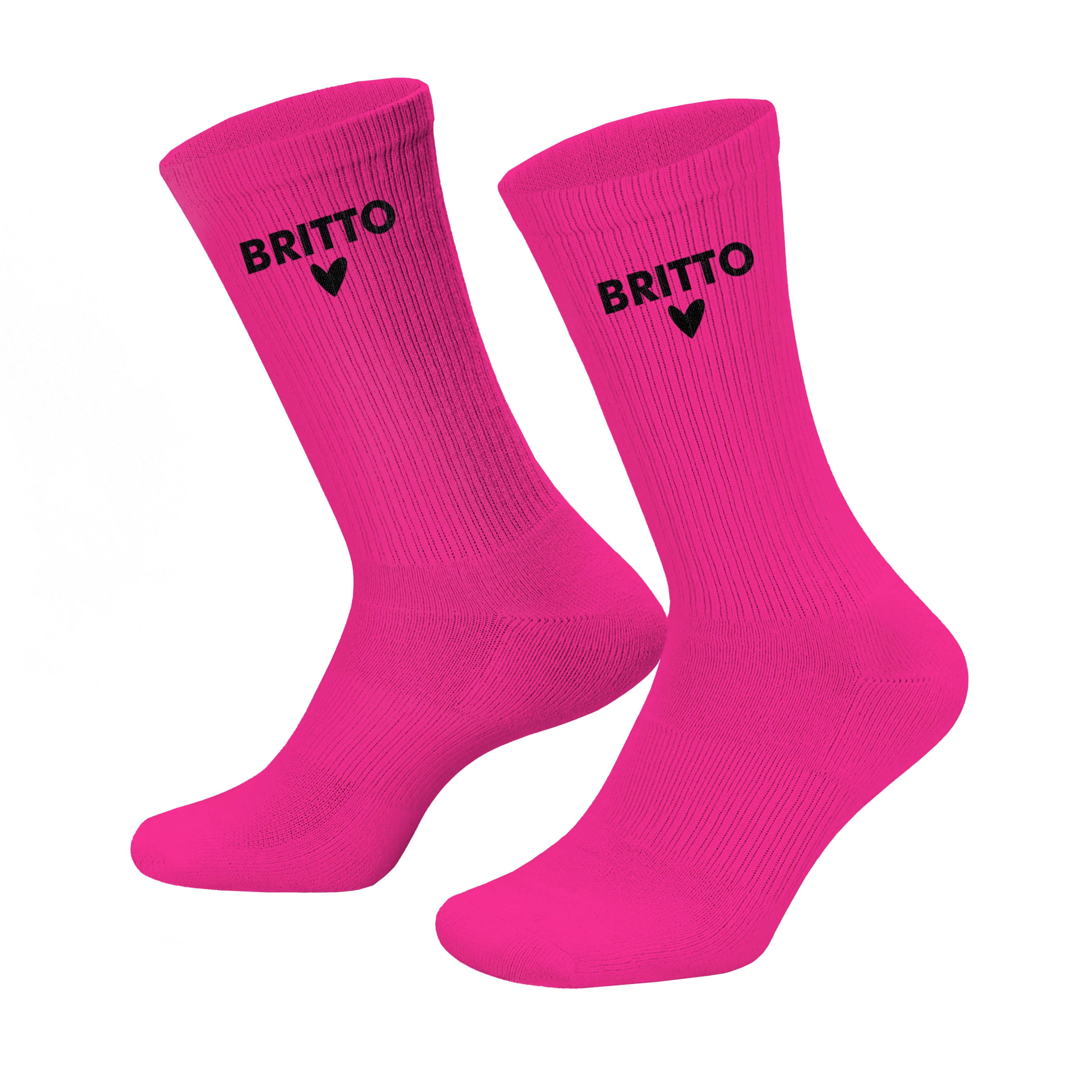 Neon Magenta Britto Socks (Pack of 2)