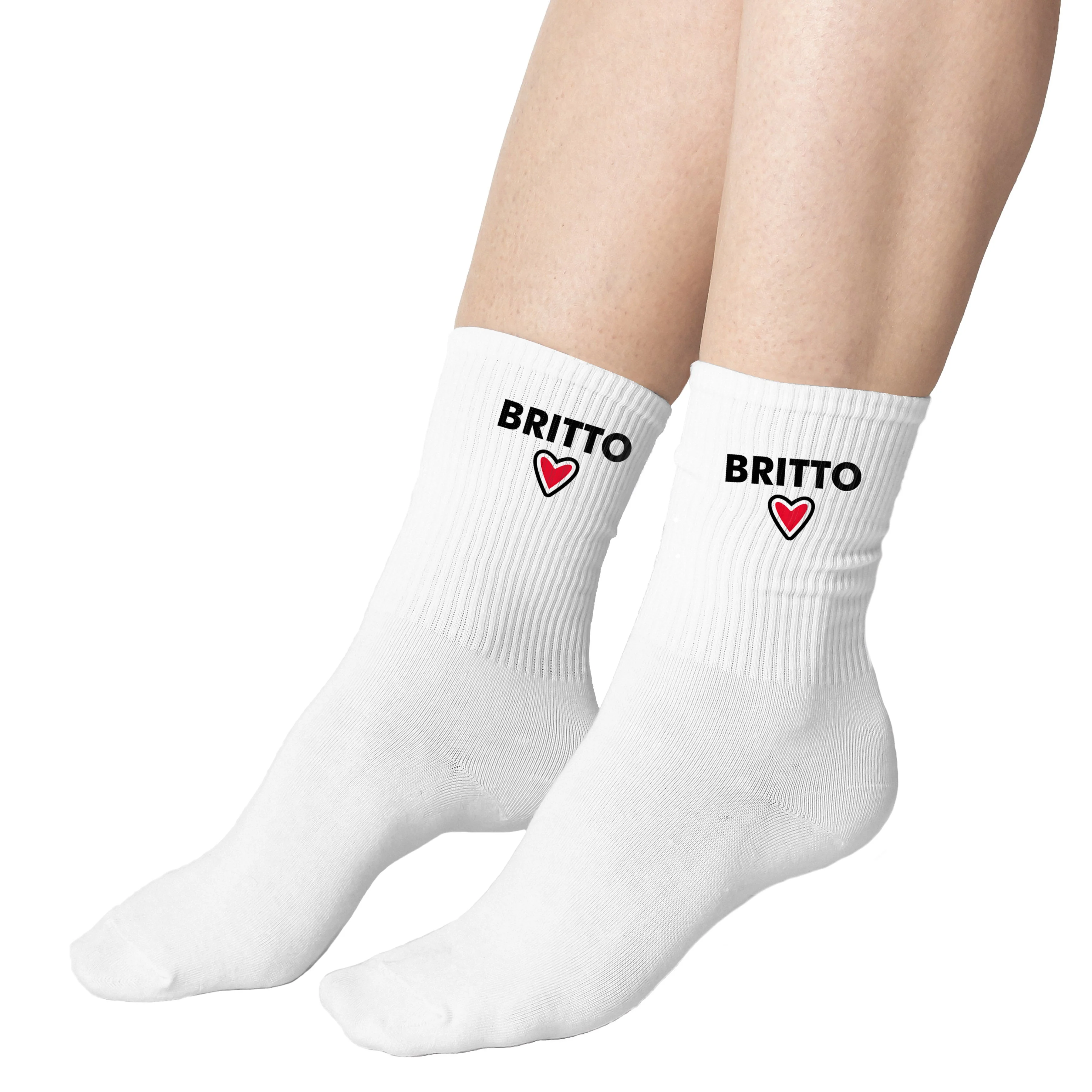 White with Red Heart Britto Socks (Pack of 2) - Image 3