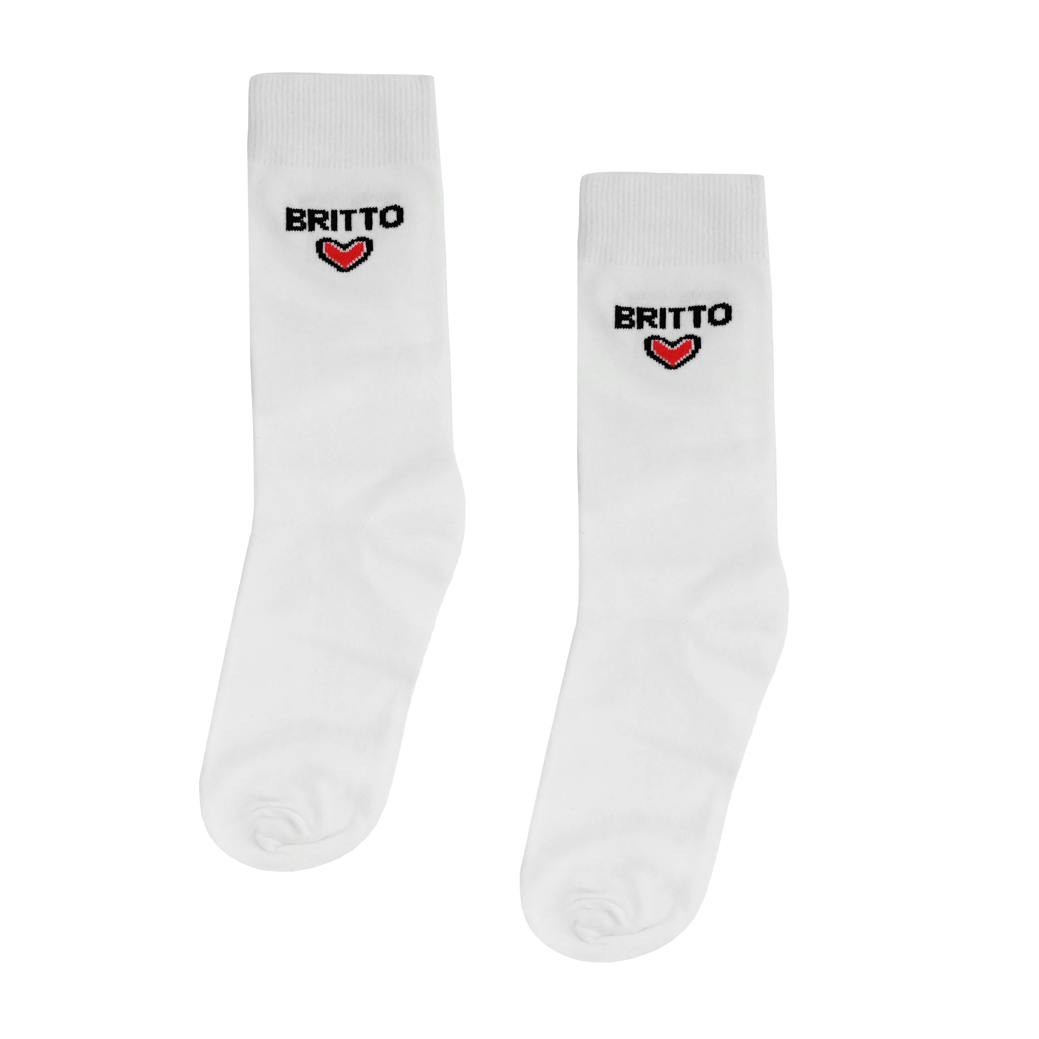 White with Red Heart Britto Socks (Pack of 2) - Image 6