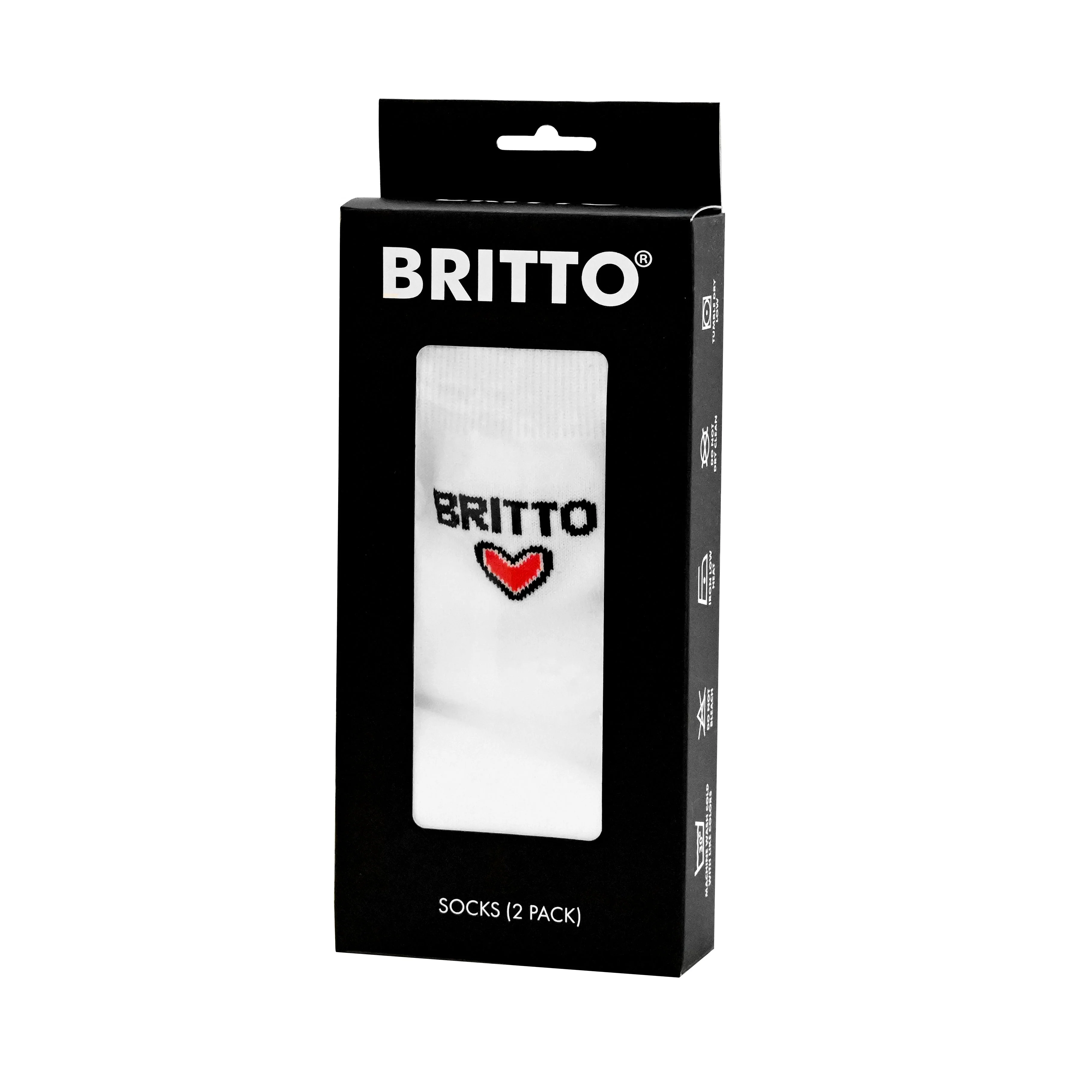 White with Red Heart Britto Socks (Pack of 2) - Image 7