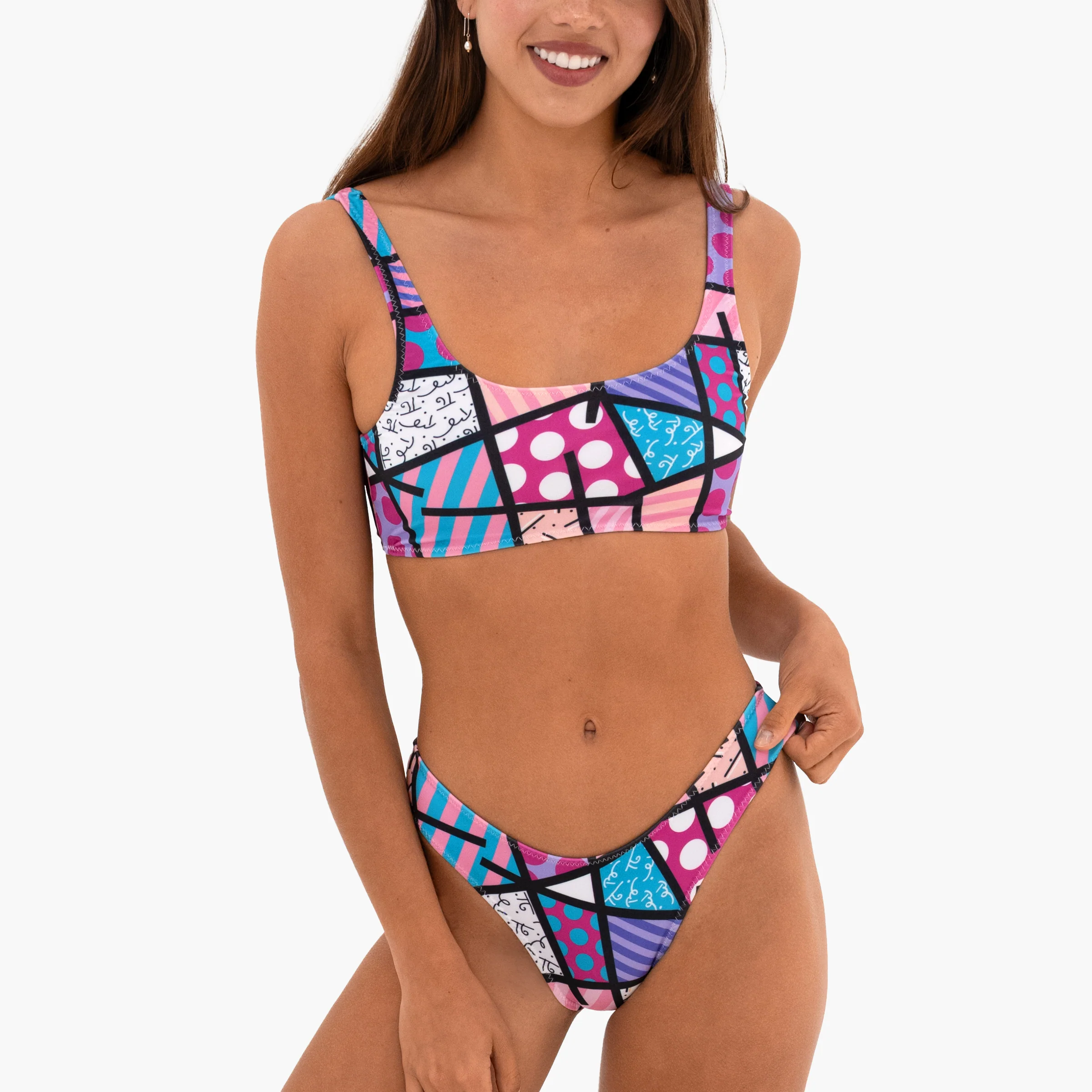 Pink Landscape Britto Bikini Top (Cloa) - Image 3