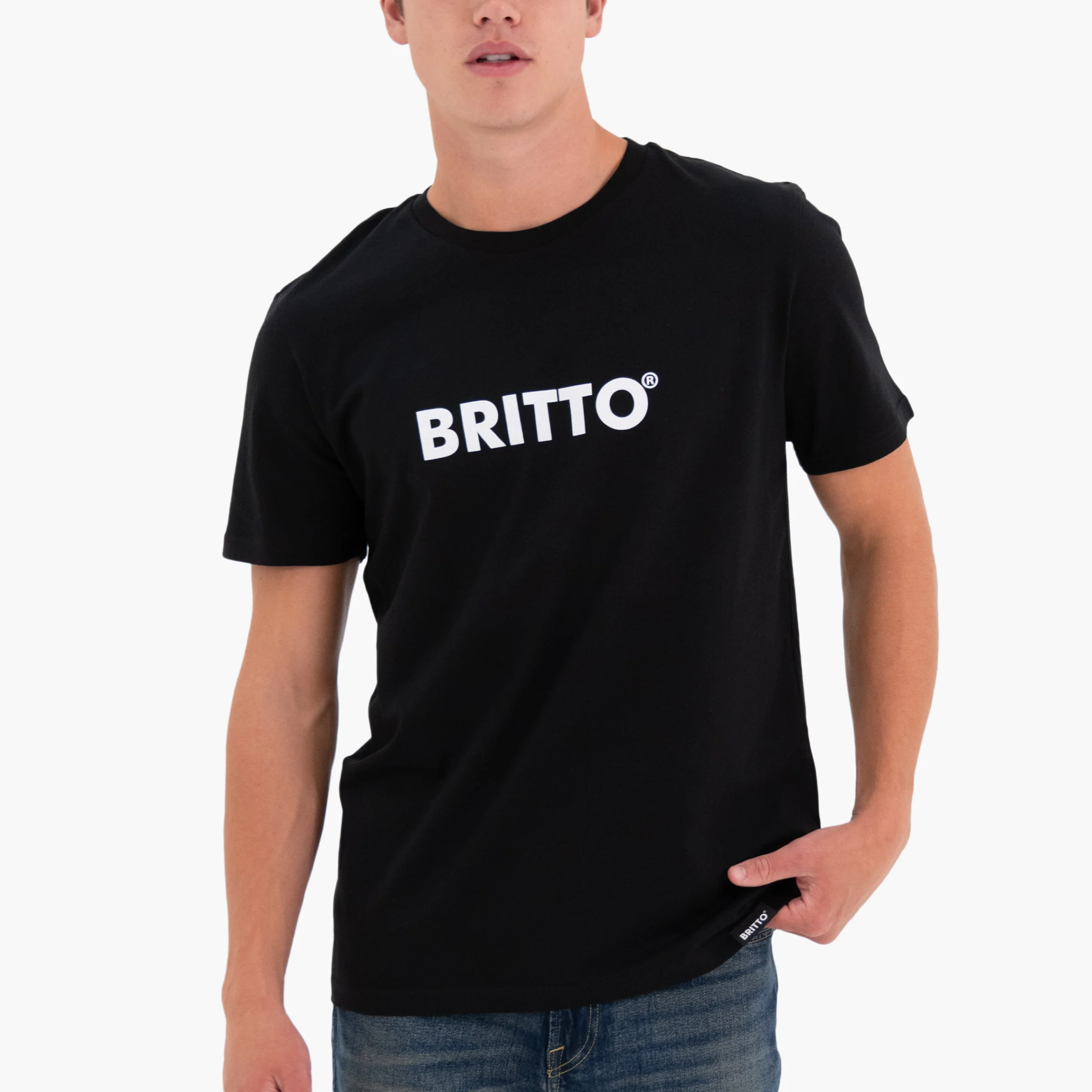 Black with White Britto T-Shirt For Men
