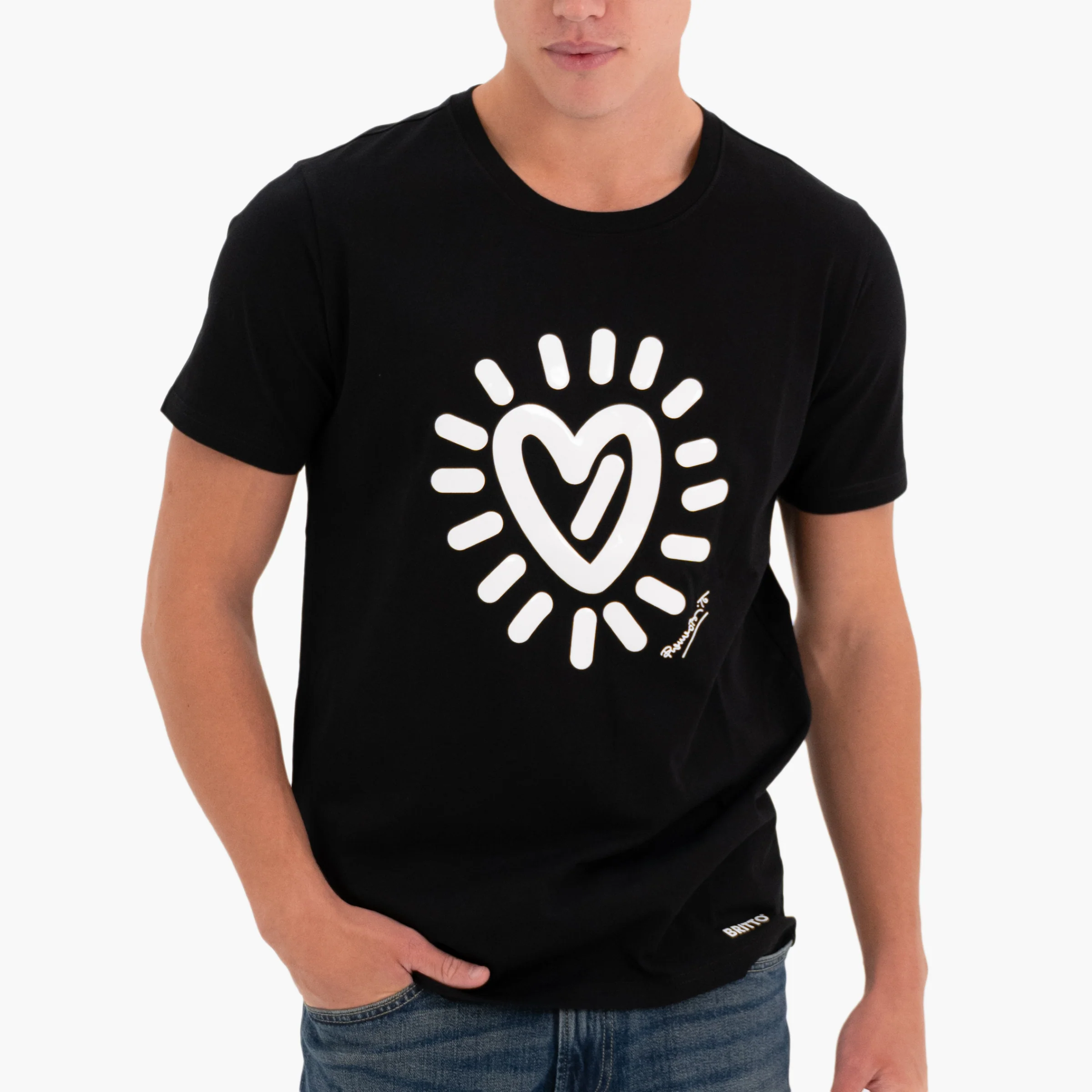 Graffiti Heart (Black) Britto T-Shirt For Men